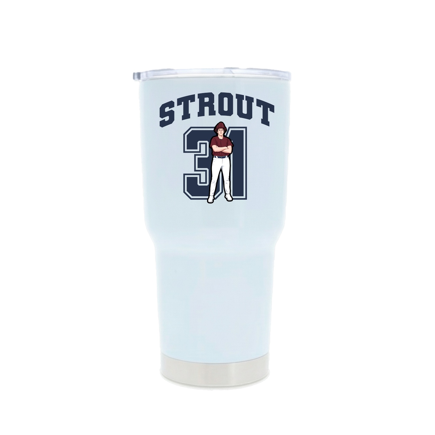 30oz Stainless Steel Tumbler — Number in White