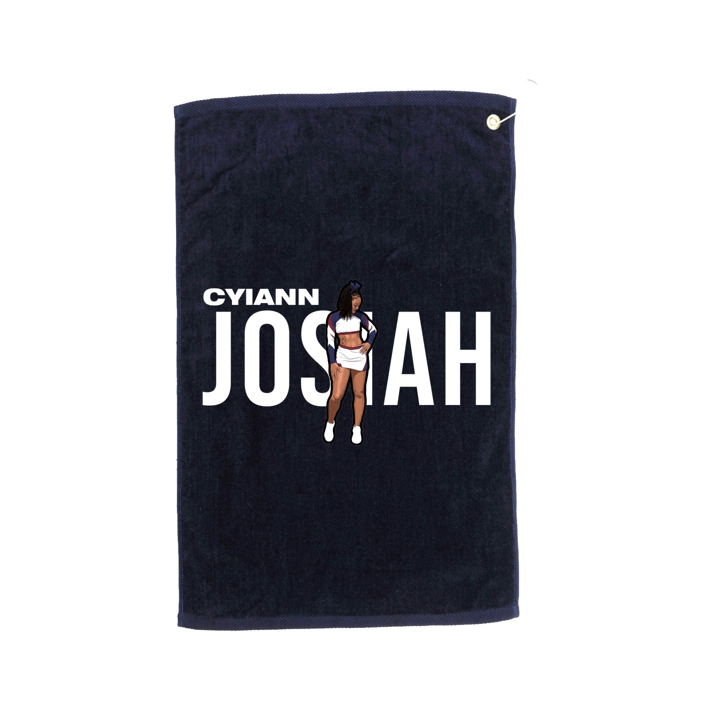 Golf Towel — Player Name in Navy