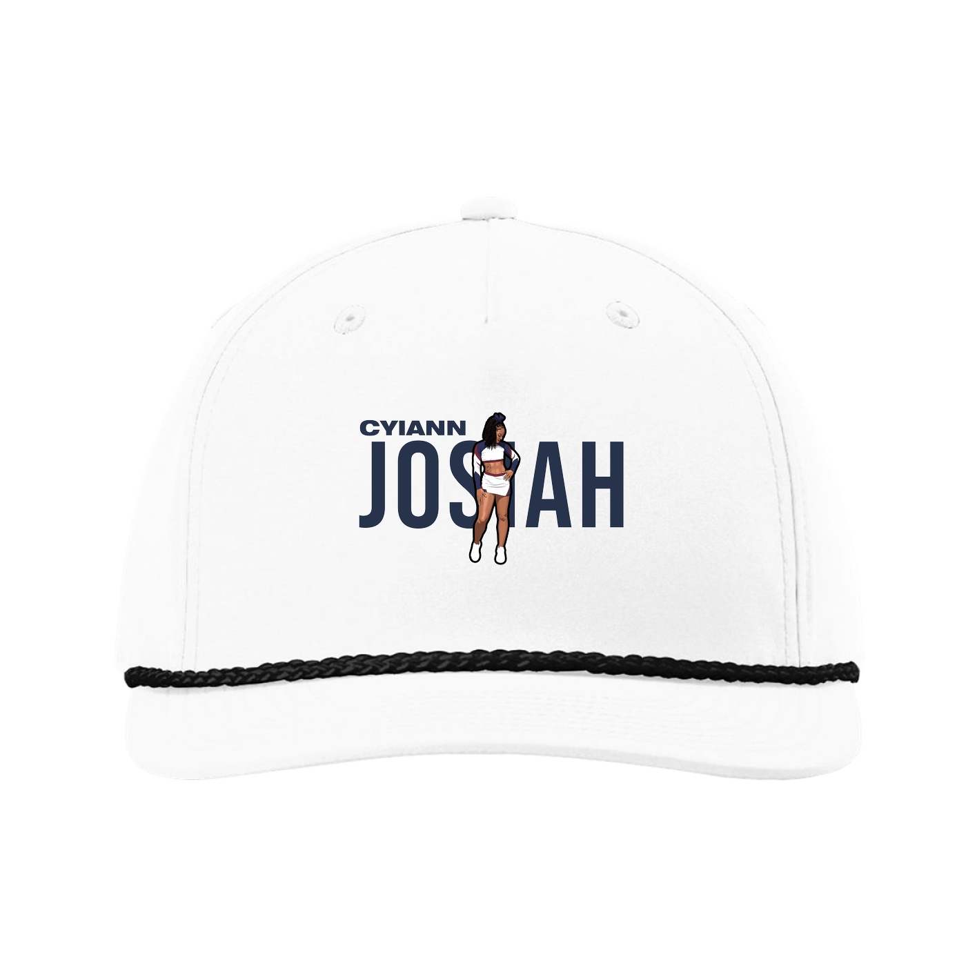 Five-Panel Classic Rope Cap — Player Name in White