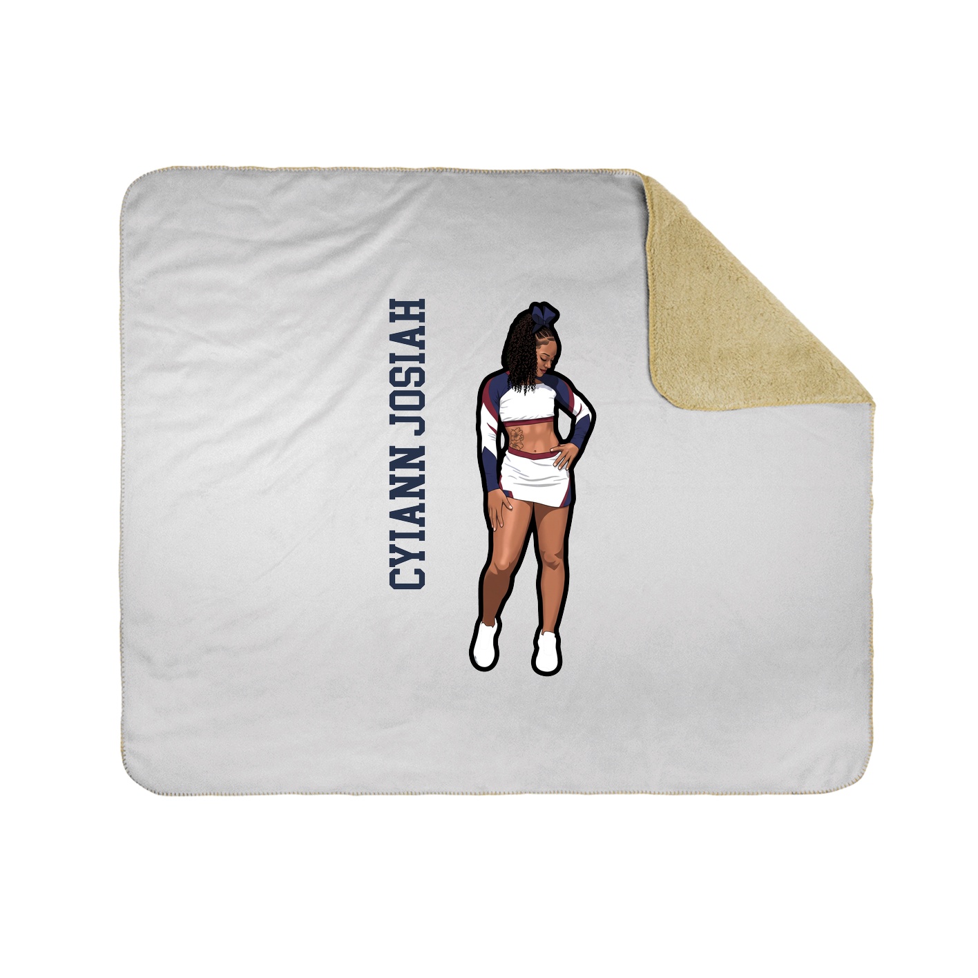 Throw Blanket — Name Vertical in White