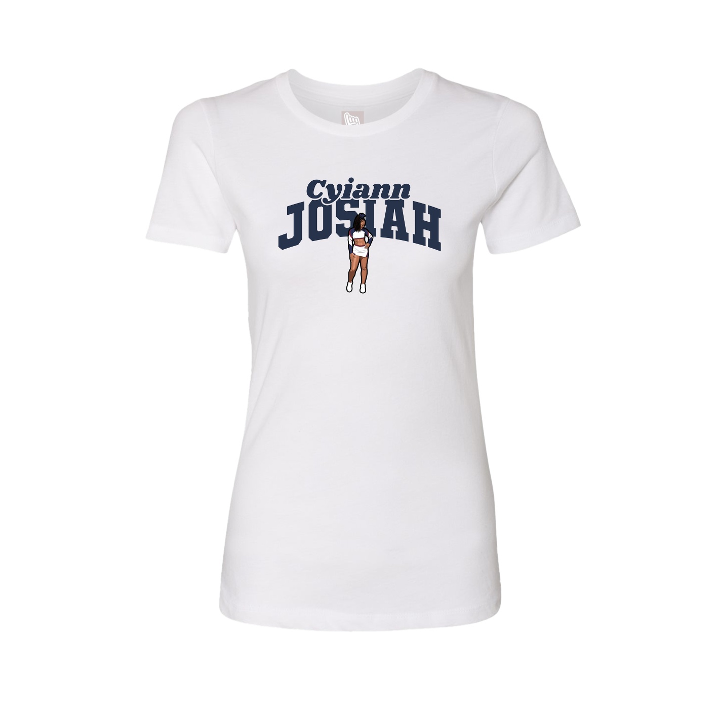 Fitted Women's Tee — Signature Arch in White
