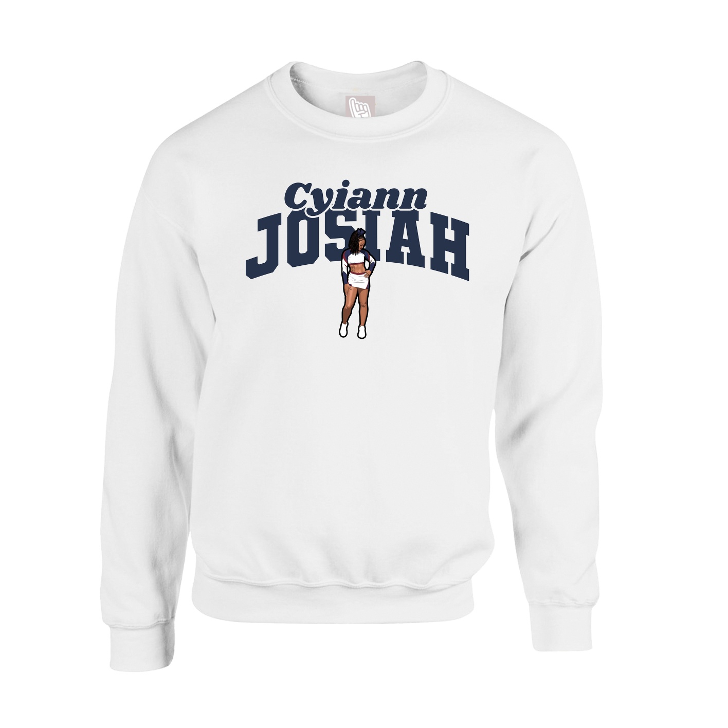 Fleece Crew — Signature Arch in White
