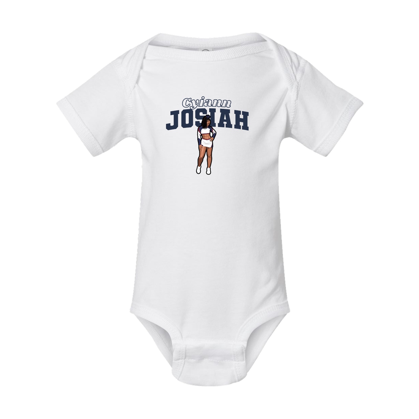 Baby Onesie — Name Arch in White
