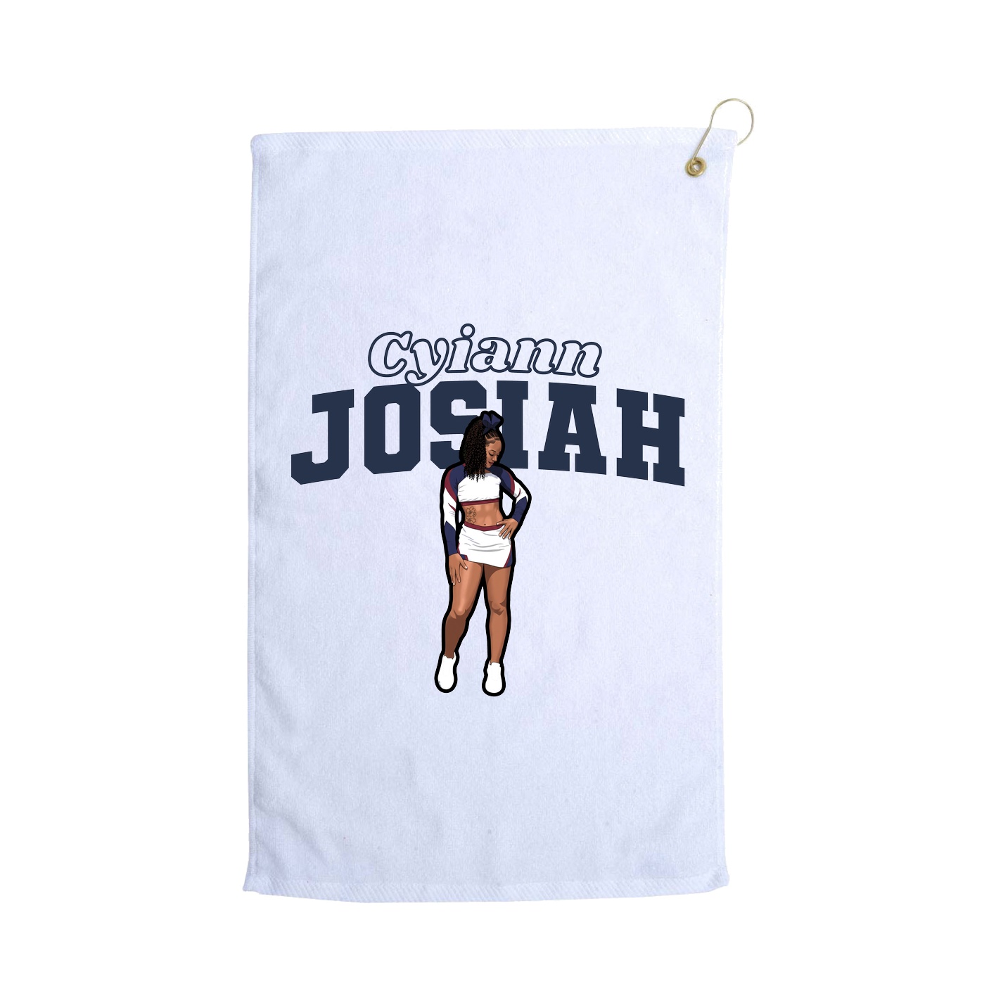 Golf Towel — Name Arch in White