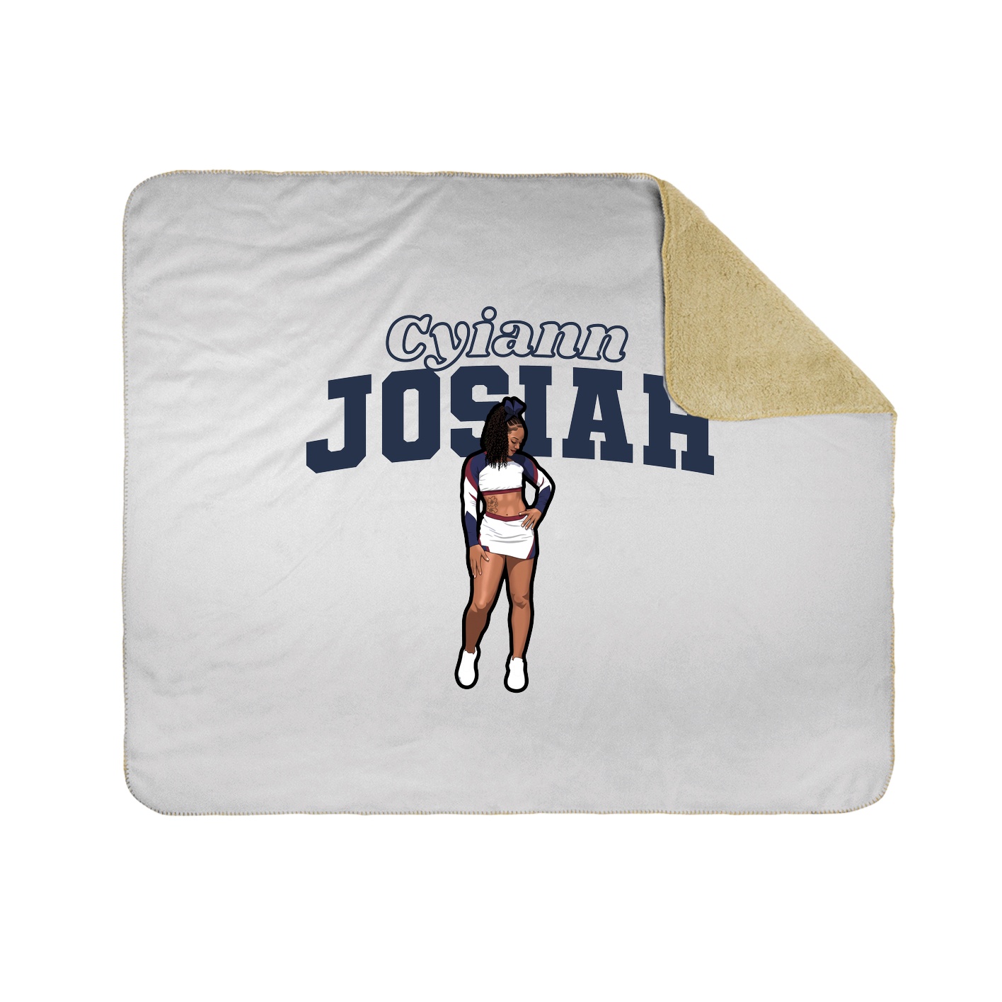 Throw Blanket — Name Arch in White