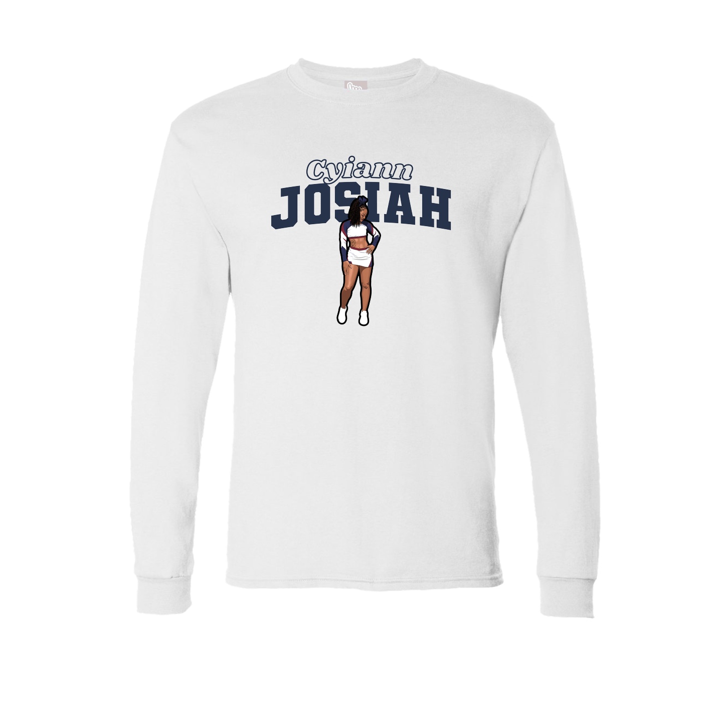 Long Sleeve Tee — Name Arch in White