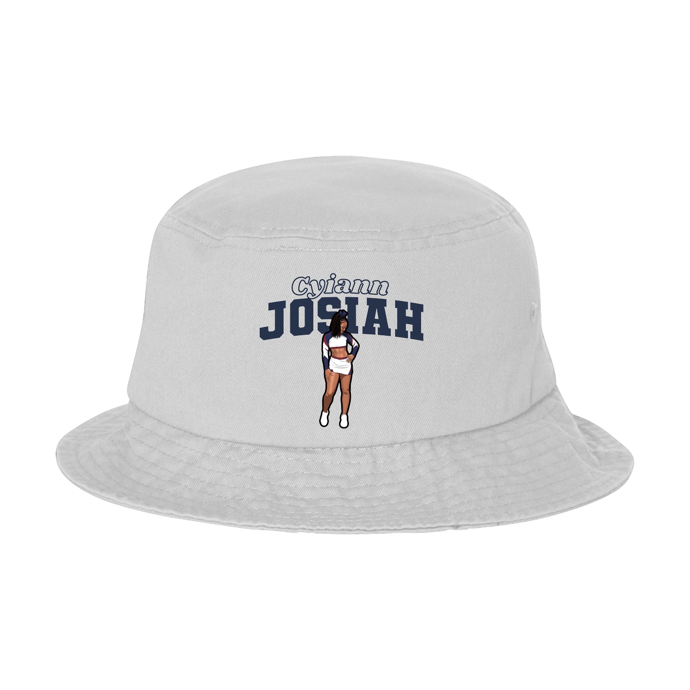 Bucket Cap — Name Arch in White