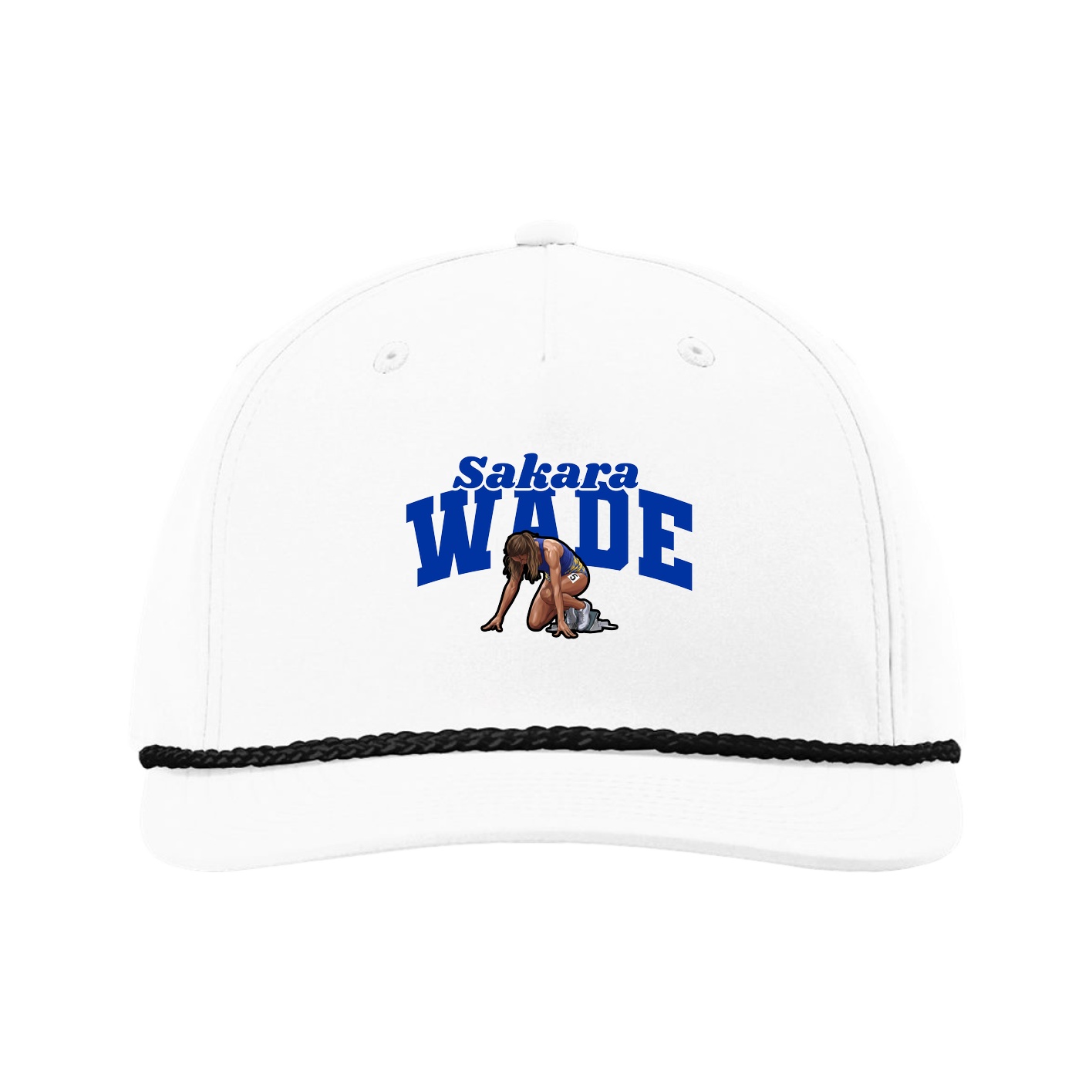 Five-Panel Classic Rope Cap — Signature Arch in White