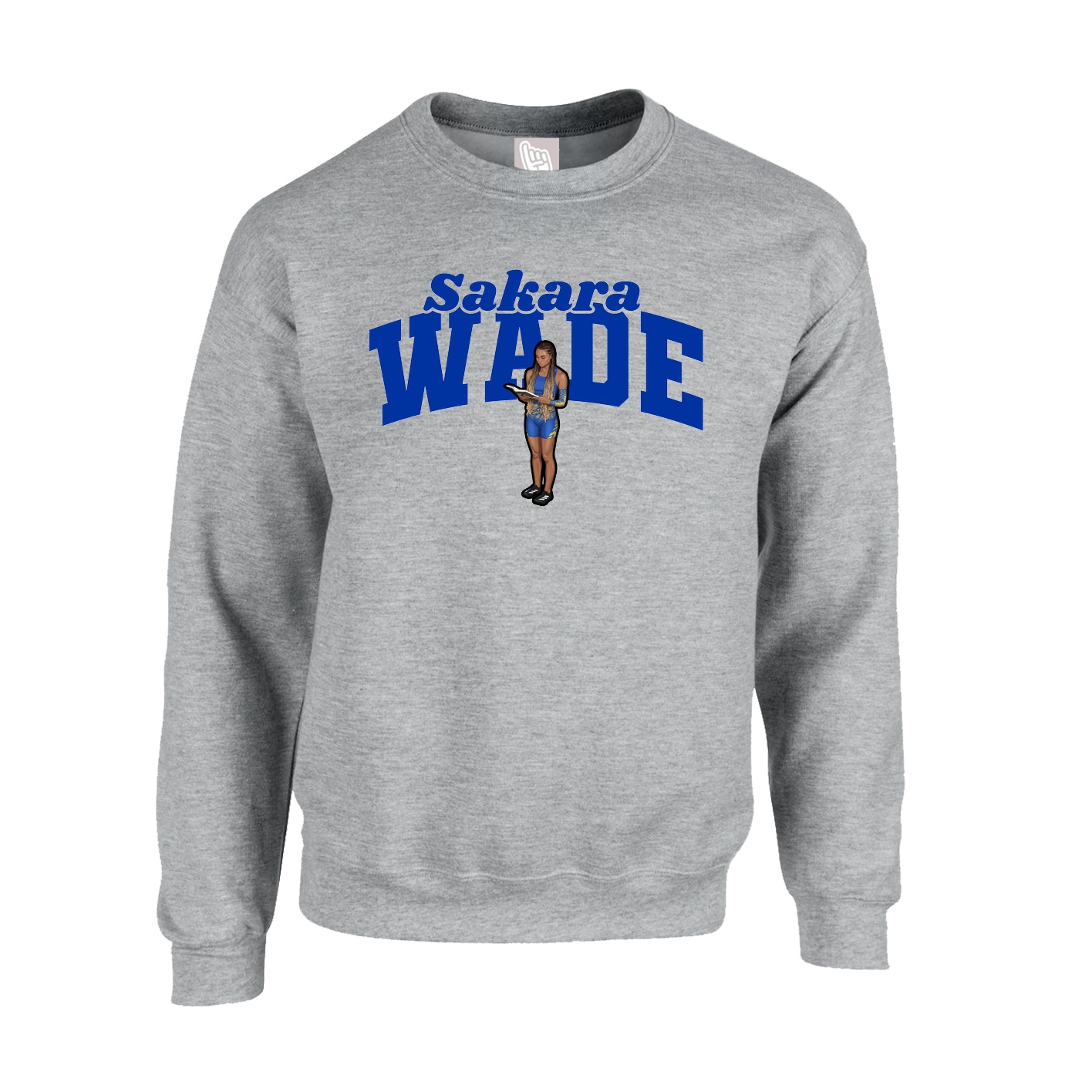 Fleece Crew — Signature Arch in Grey