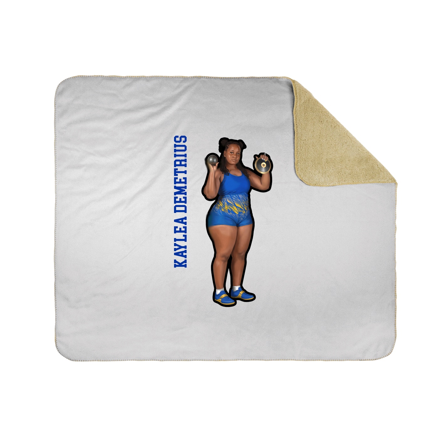 Throw Blanket — Name Vertical in White