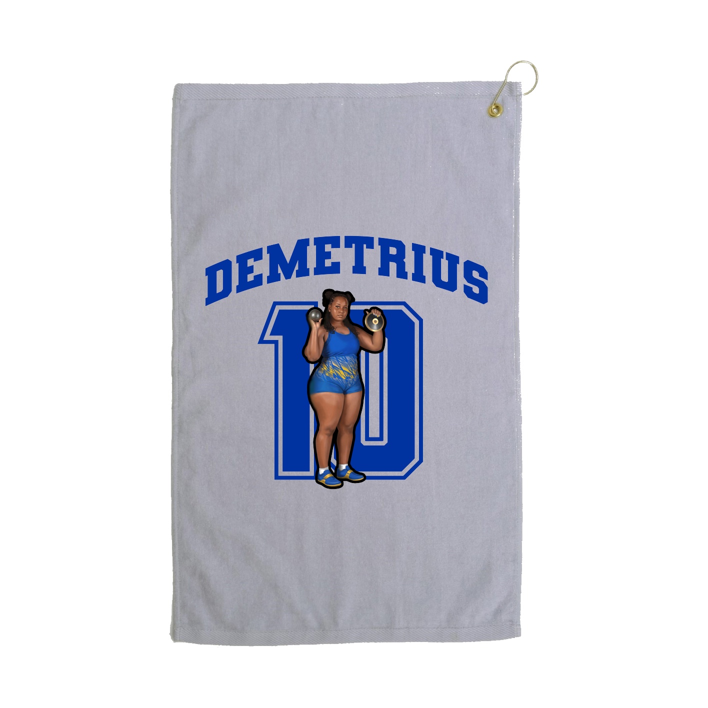 Golf Towel — Number in Grey