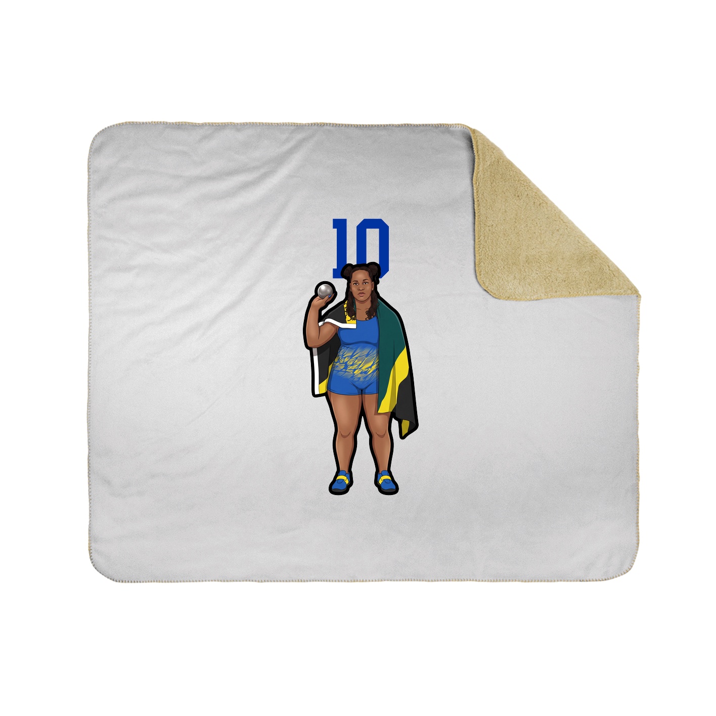 Throw Blanket — Number Top in White