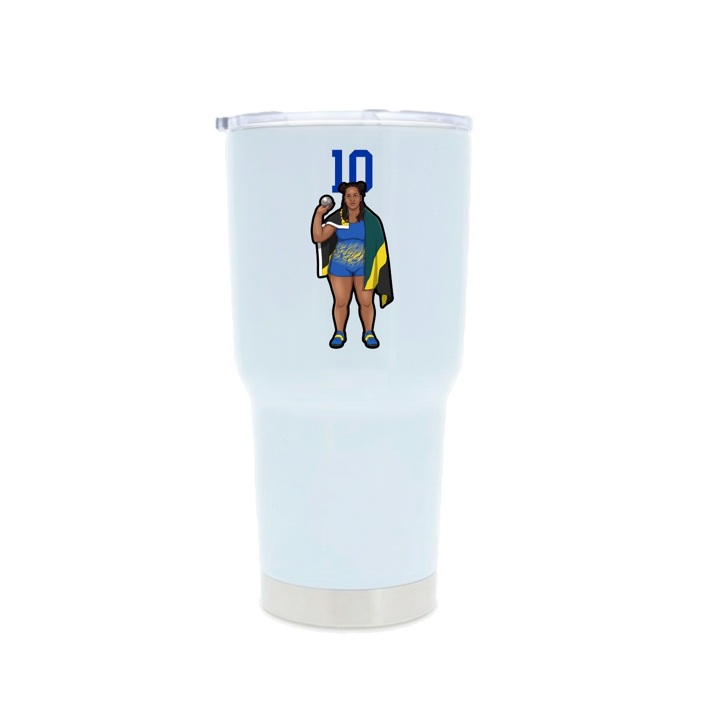30oz Stainless Steel Tumbler — Number Top in White