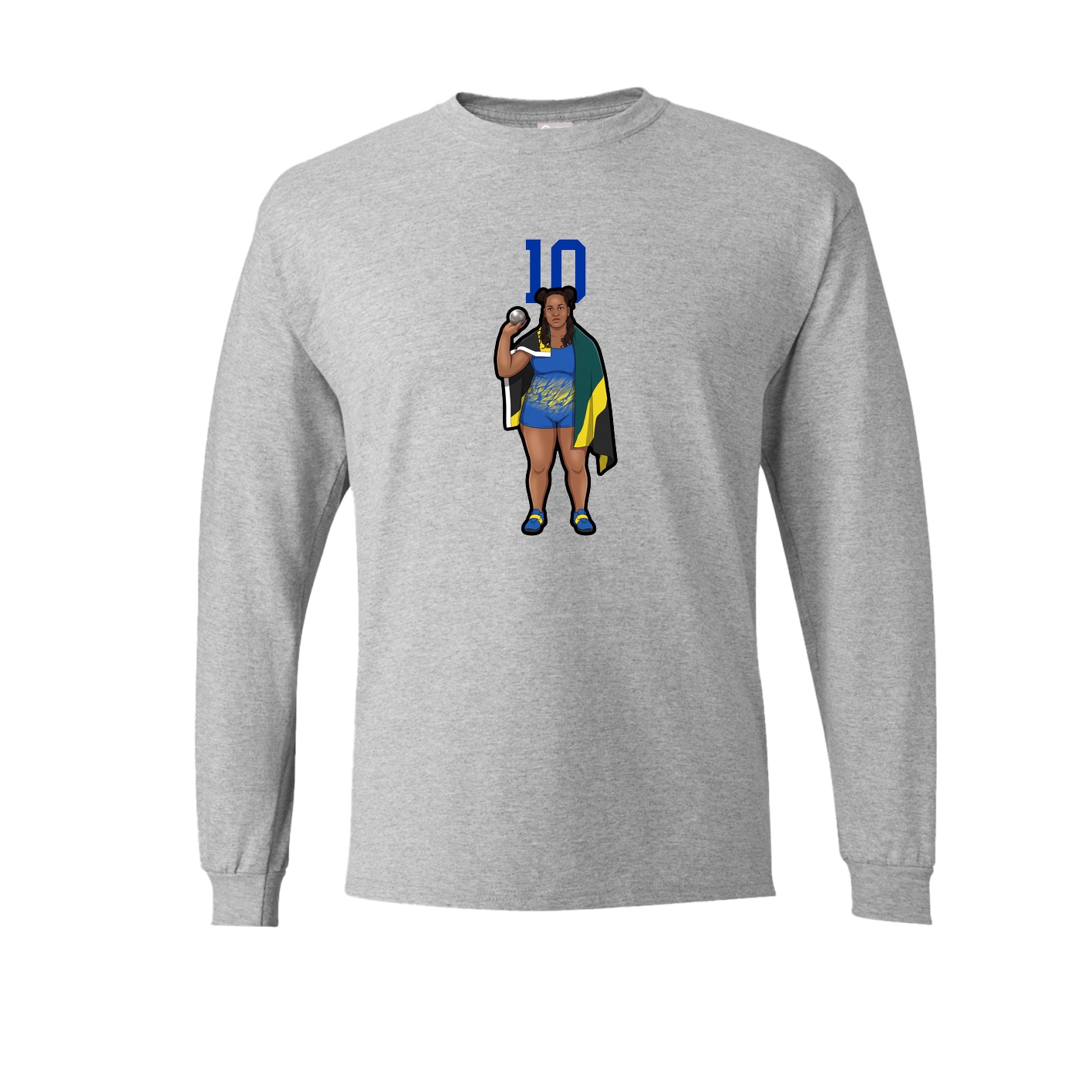 Long Sleeve Tee — Number Top in Grey