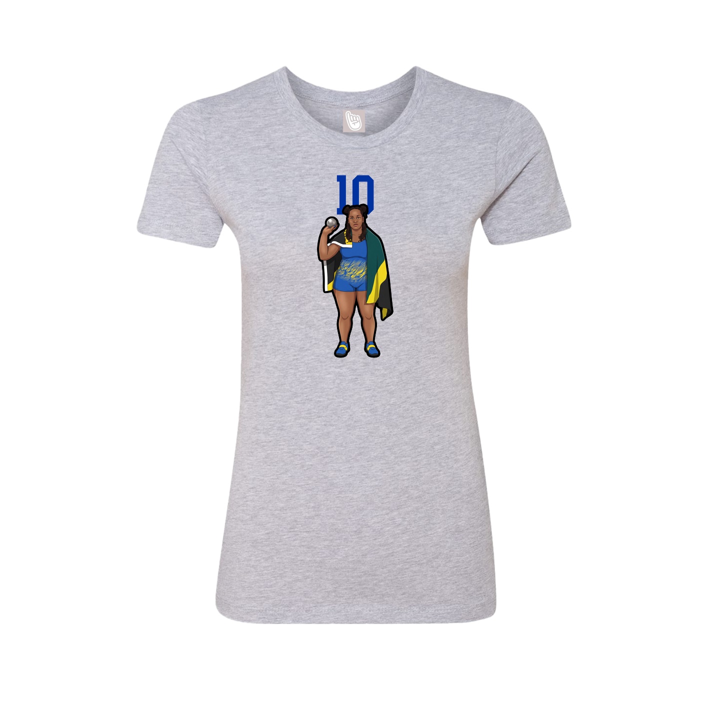 Fitted Women's Tee — Number Top in Grey