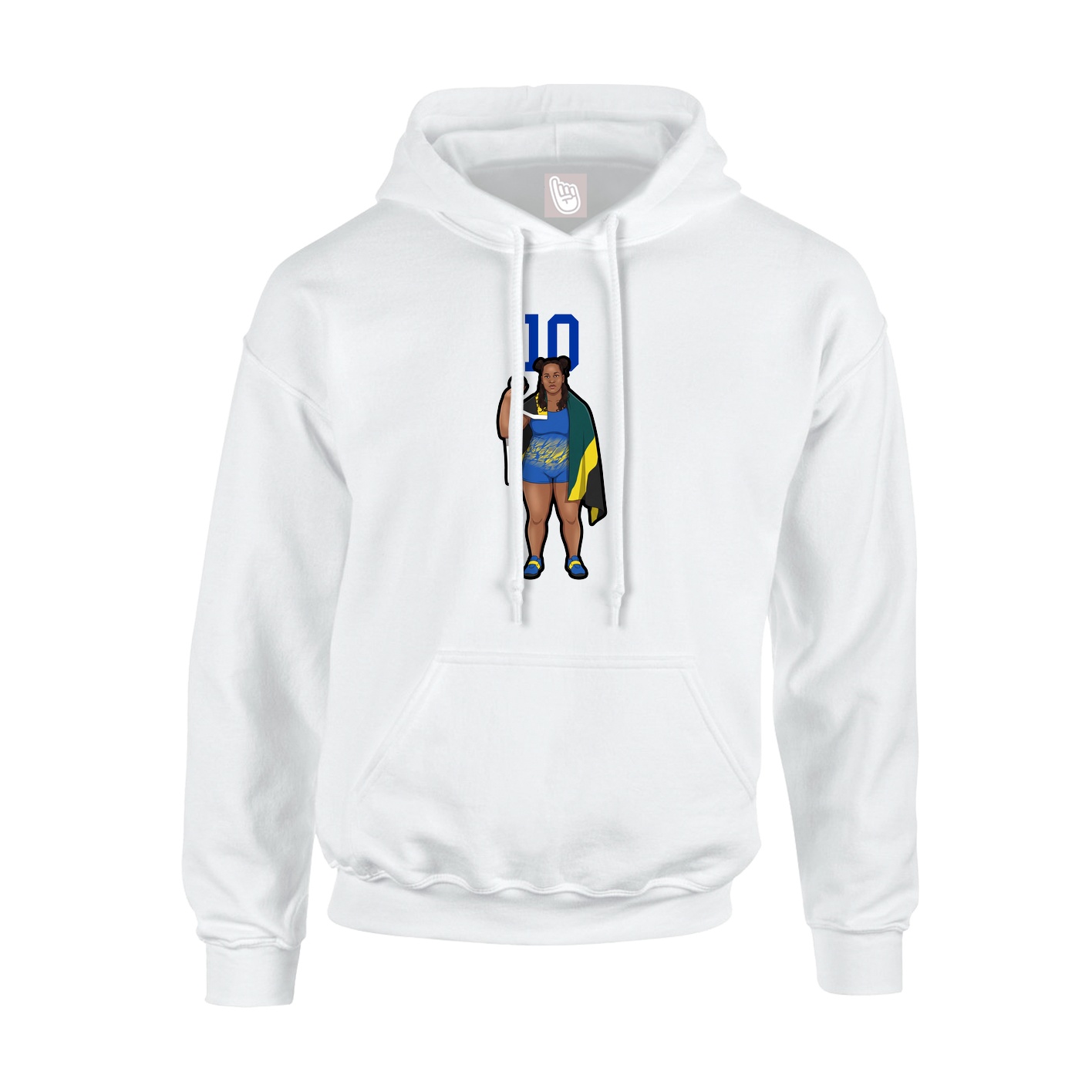 Youth Hoodie — Number Top in White