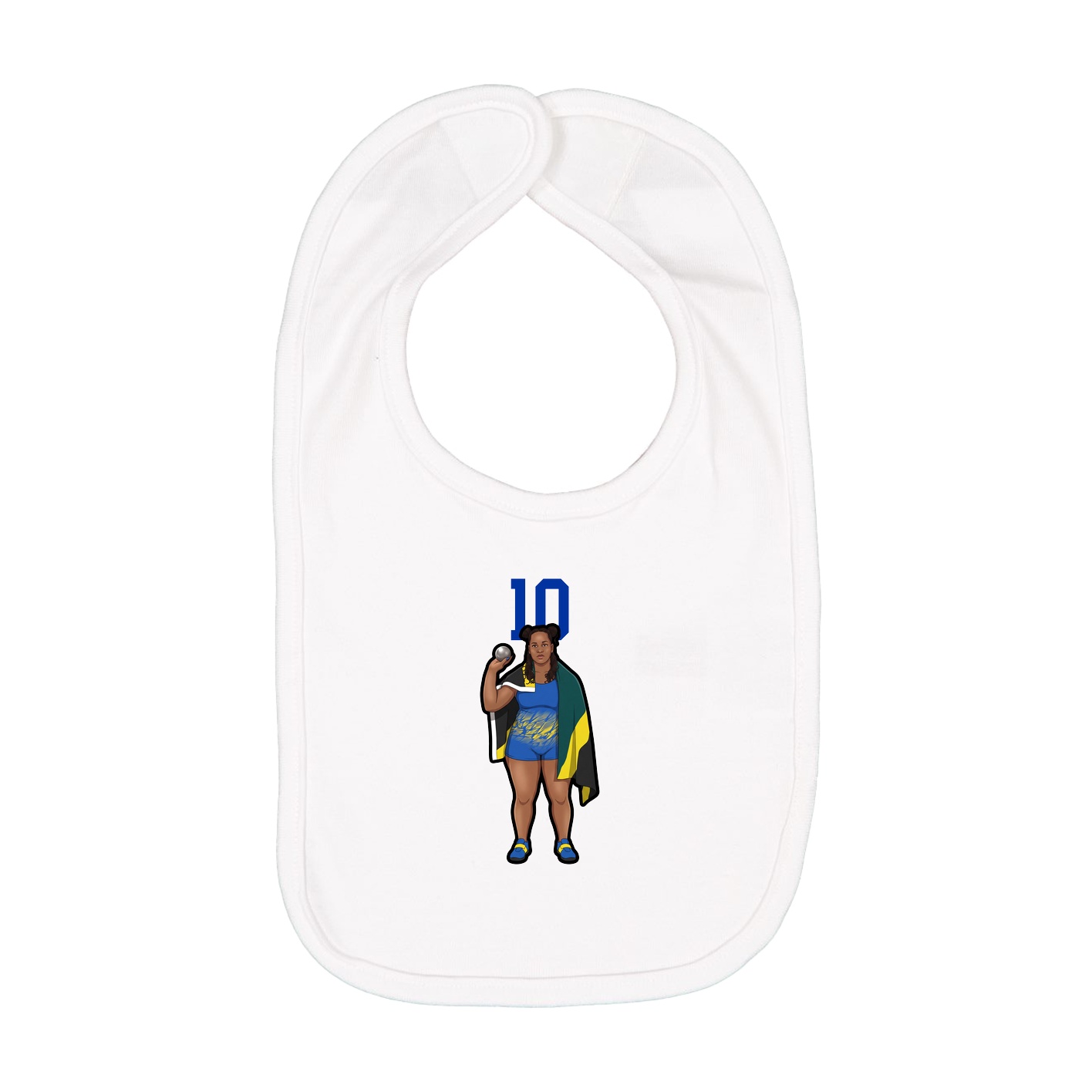Infant Bib — Number Top in White