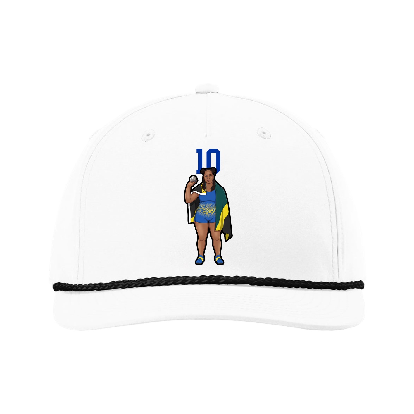 Five-Panel Classic Rope Cap — Number Top in White