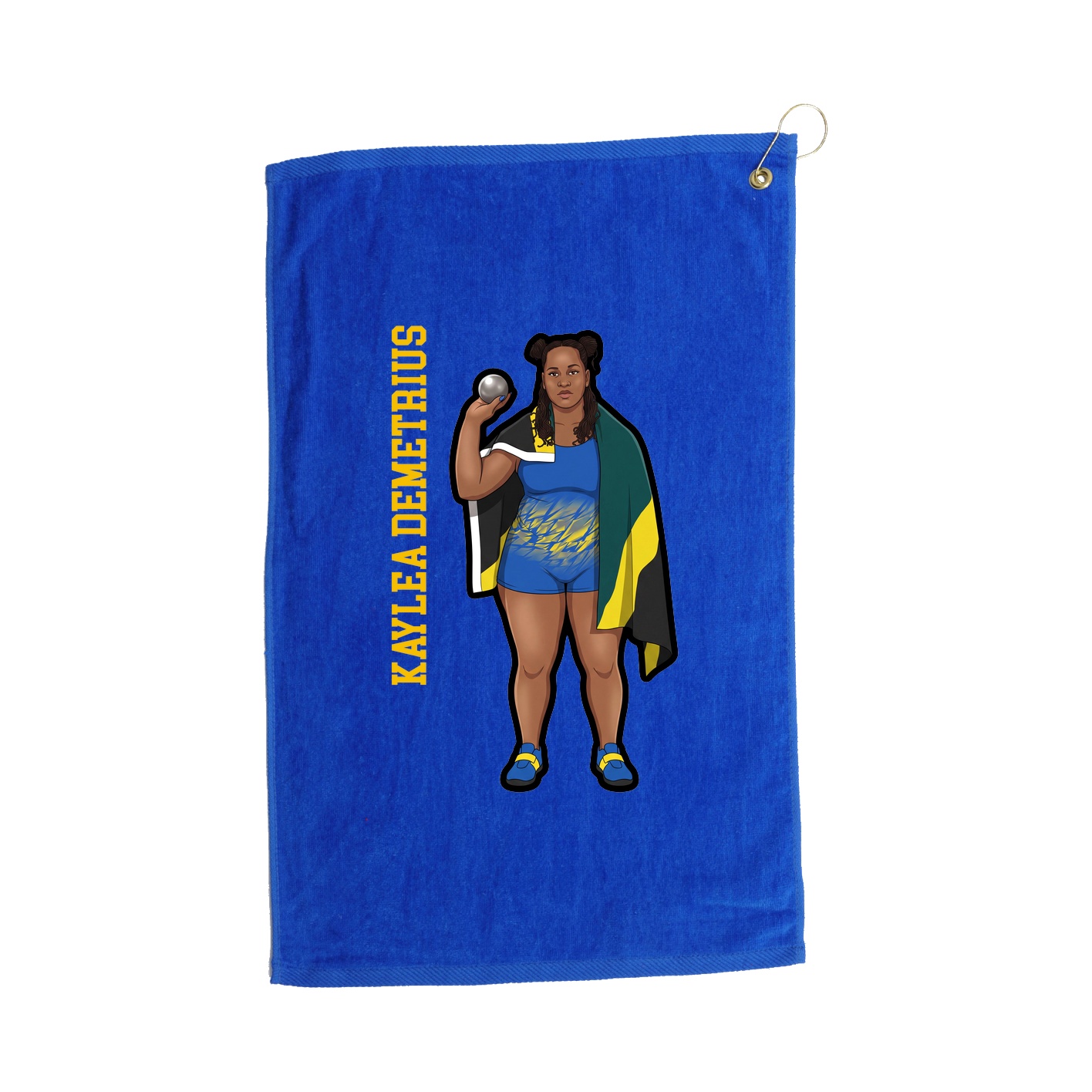 Golf Towel — Name Vertical in Royal