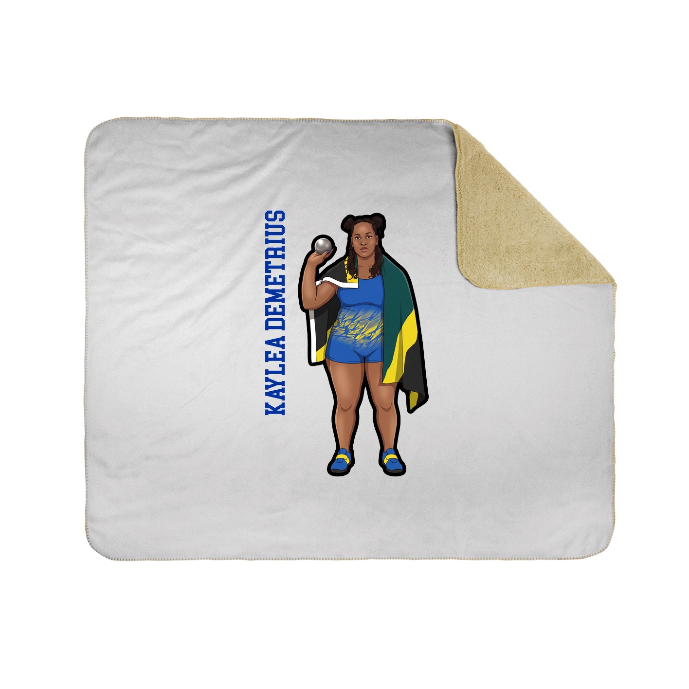 Throw Blanket — Name Vertical in White