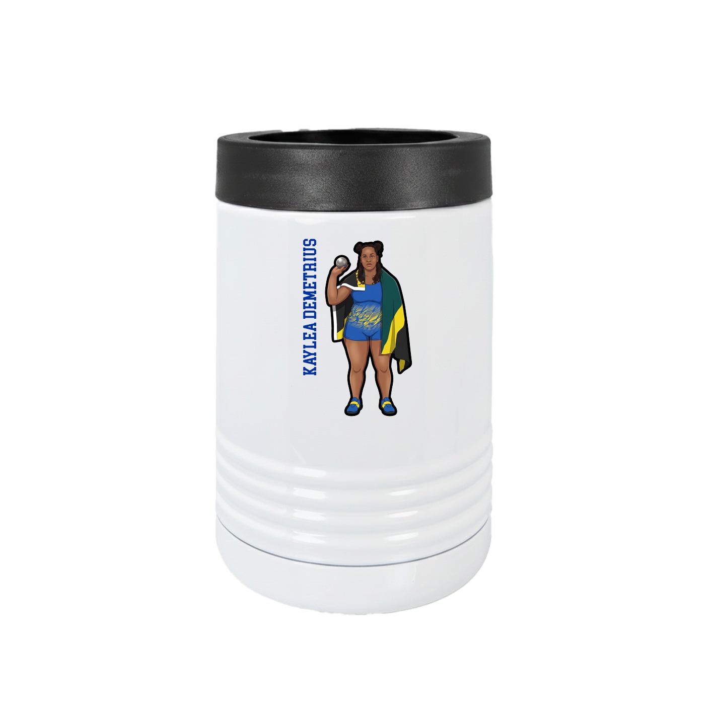 Beverage Holder — Name Vertical in White