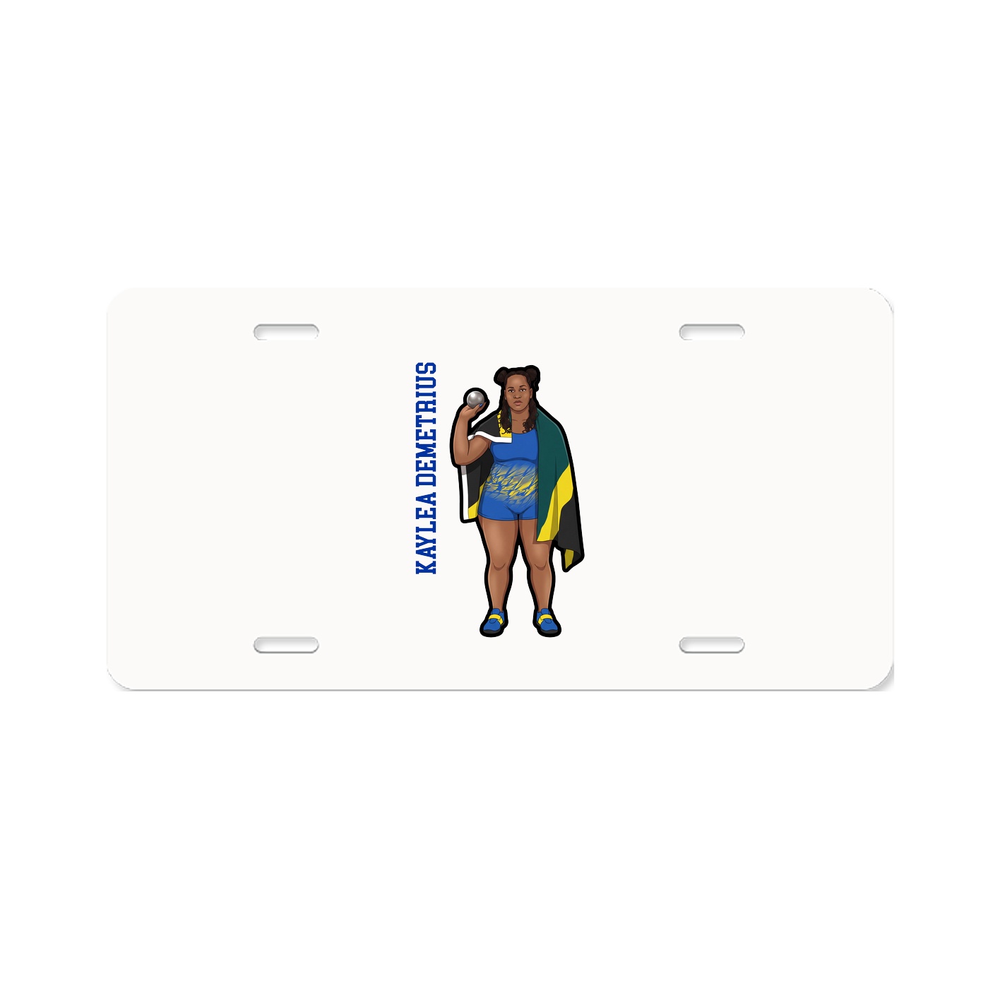 License Plate — Name Vertical in Classic