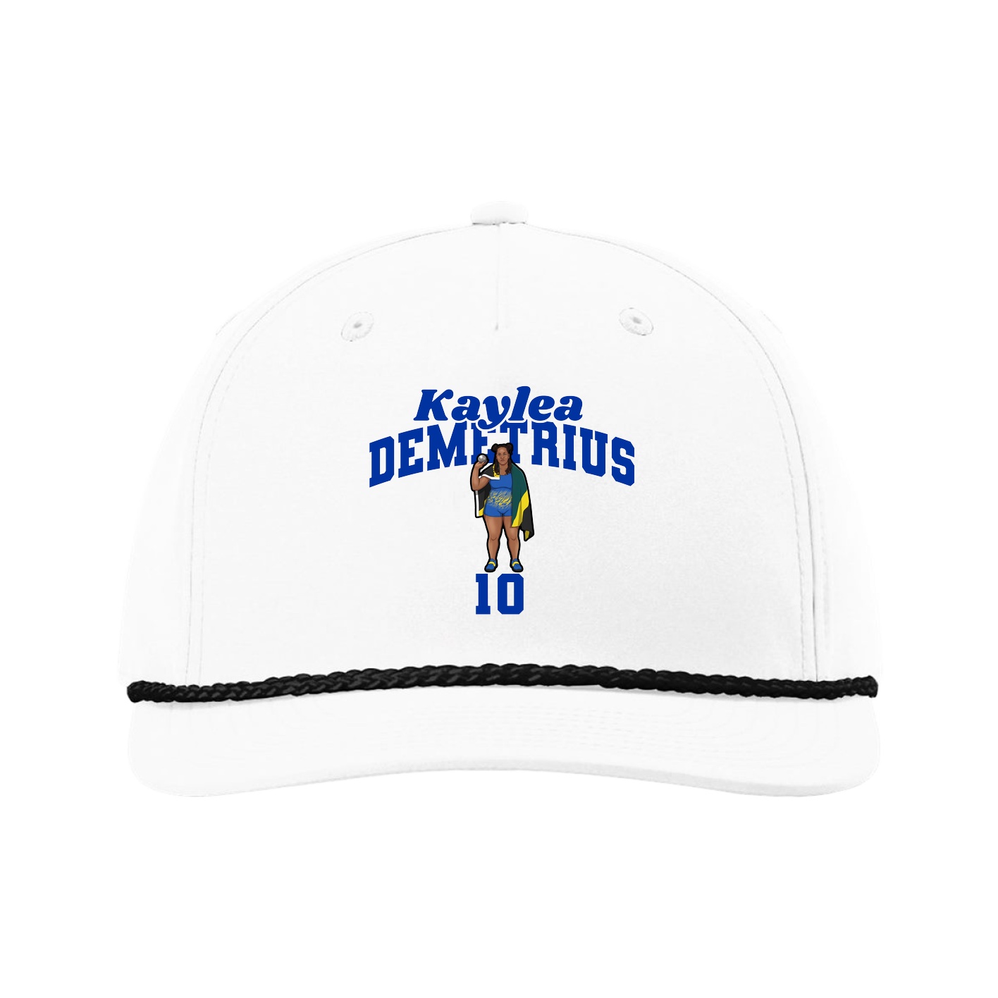 Five-Panel Classic Rope Cap — Signature Arch in White