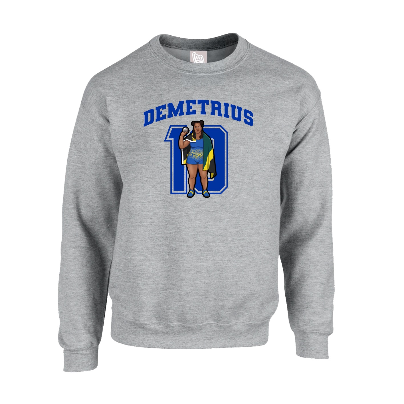 Fleece Crew — Number in Grey