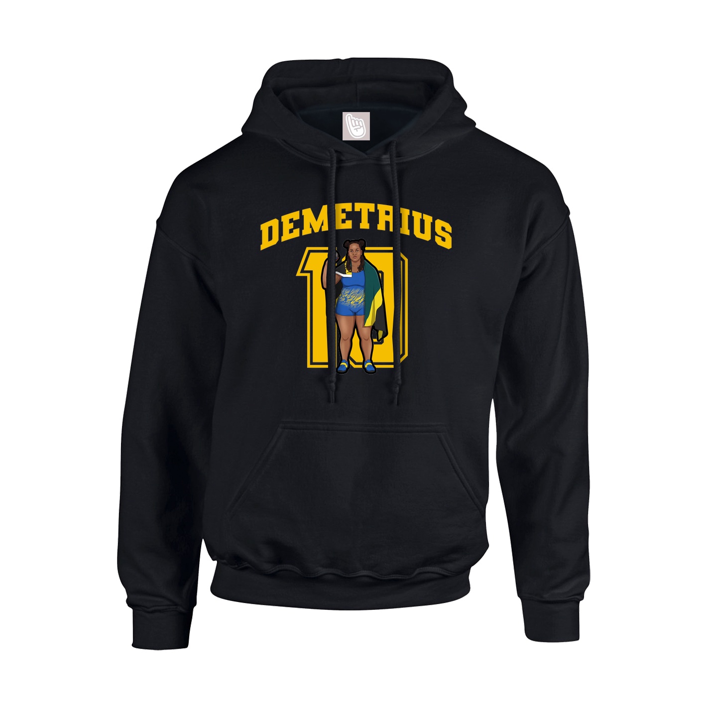 Youth Hoodie — Number in Black