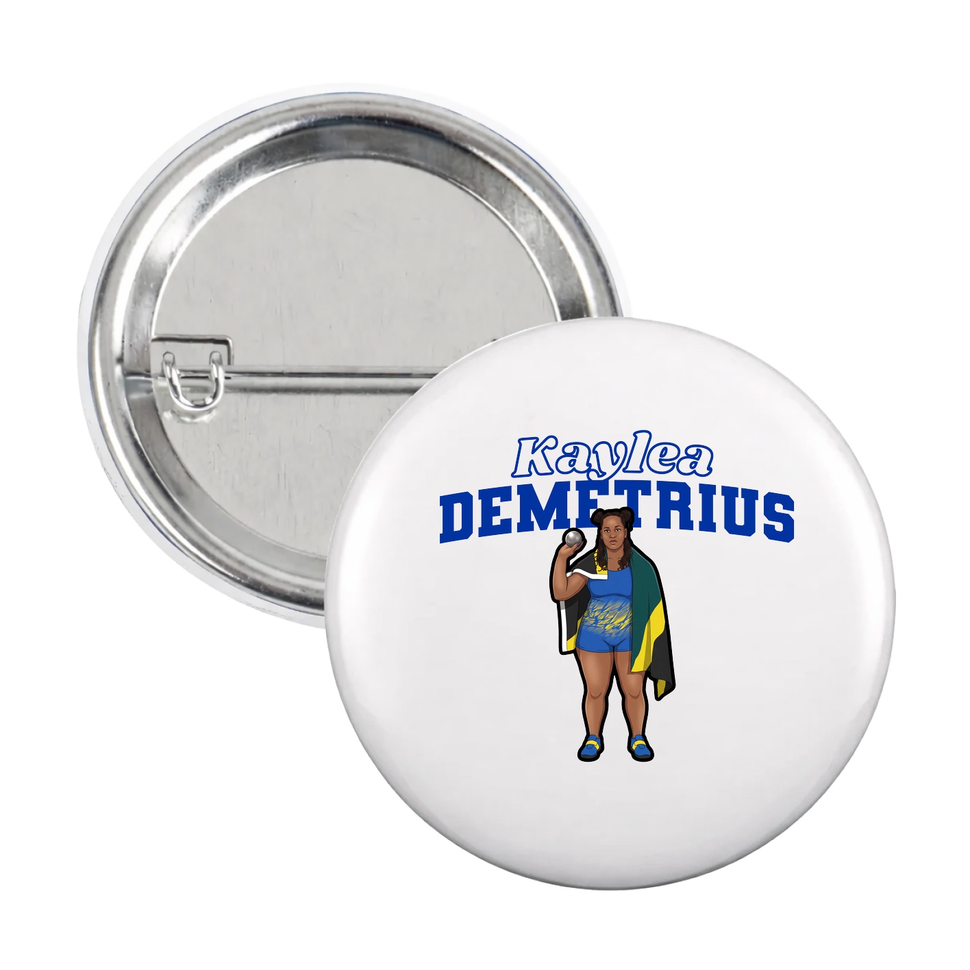 Game Day Button — Name Arch in White