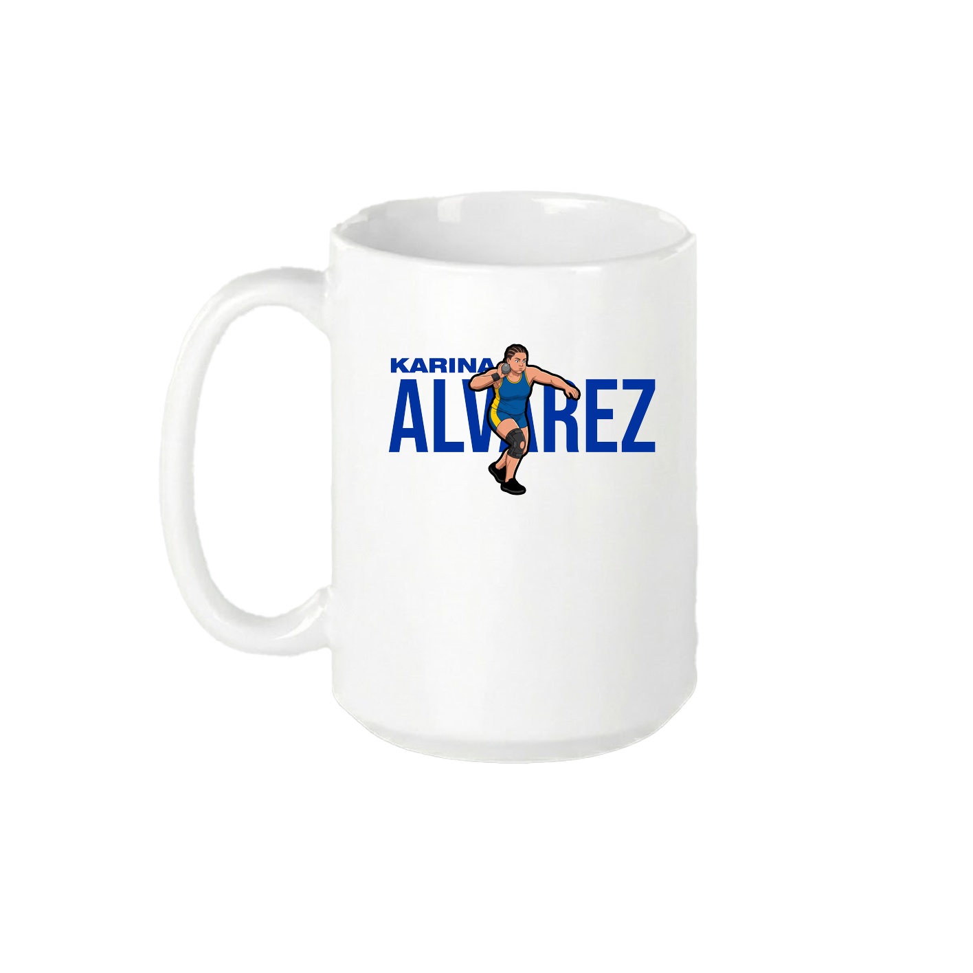 15oz Coffee Mug — Player Name in White