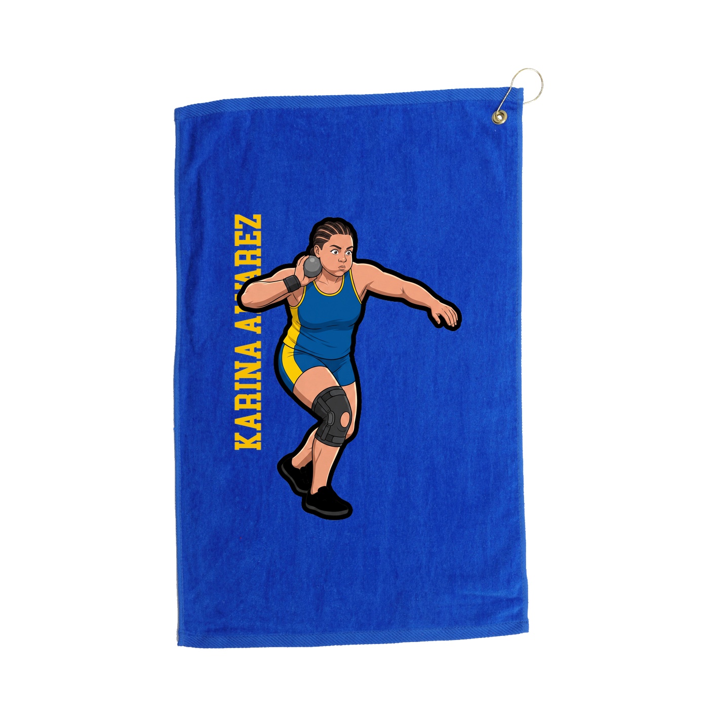 Golf Towel — Name Vertical in Royal