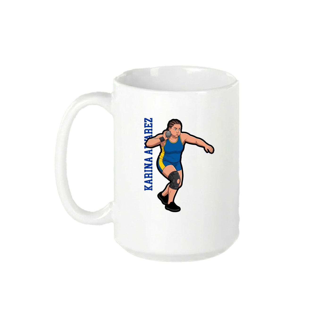 15oz Coffee Mug — Name Vertical in White