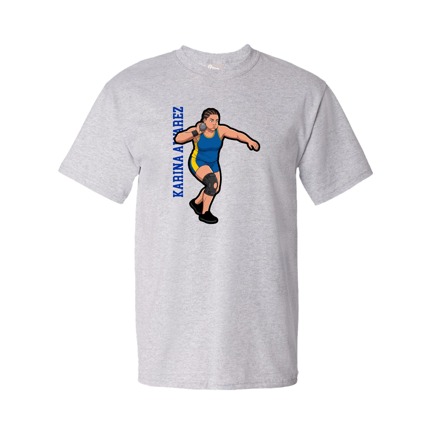 Tee — Name Vertical in Grey