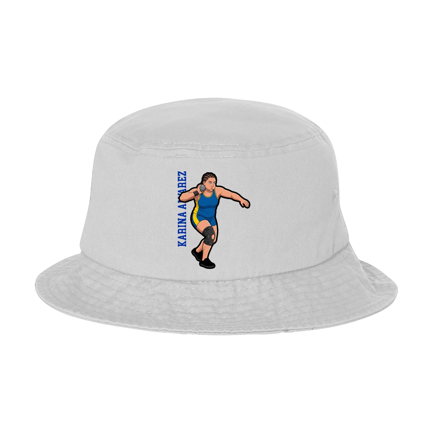 Bucket Cap — Name Vertical in White