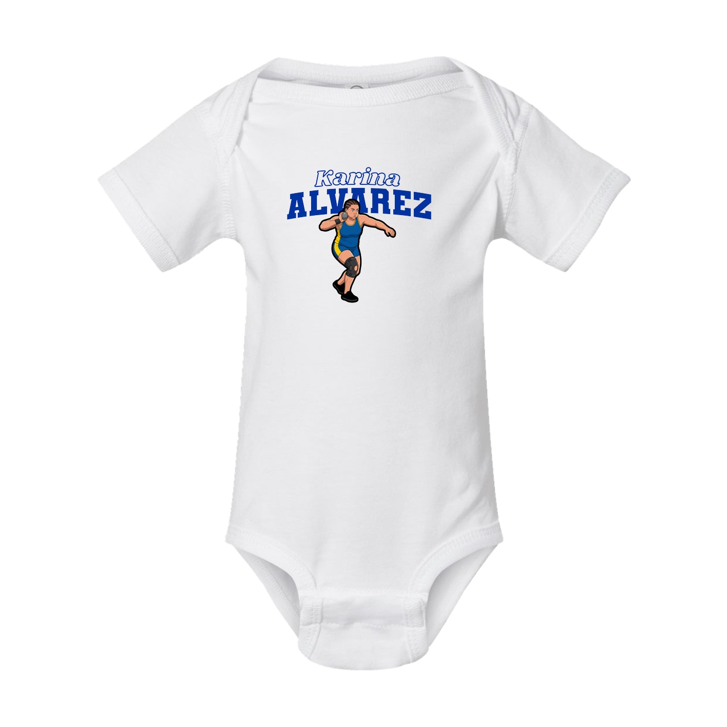 Baby Onesie — Name Arch in White