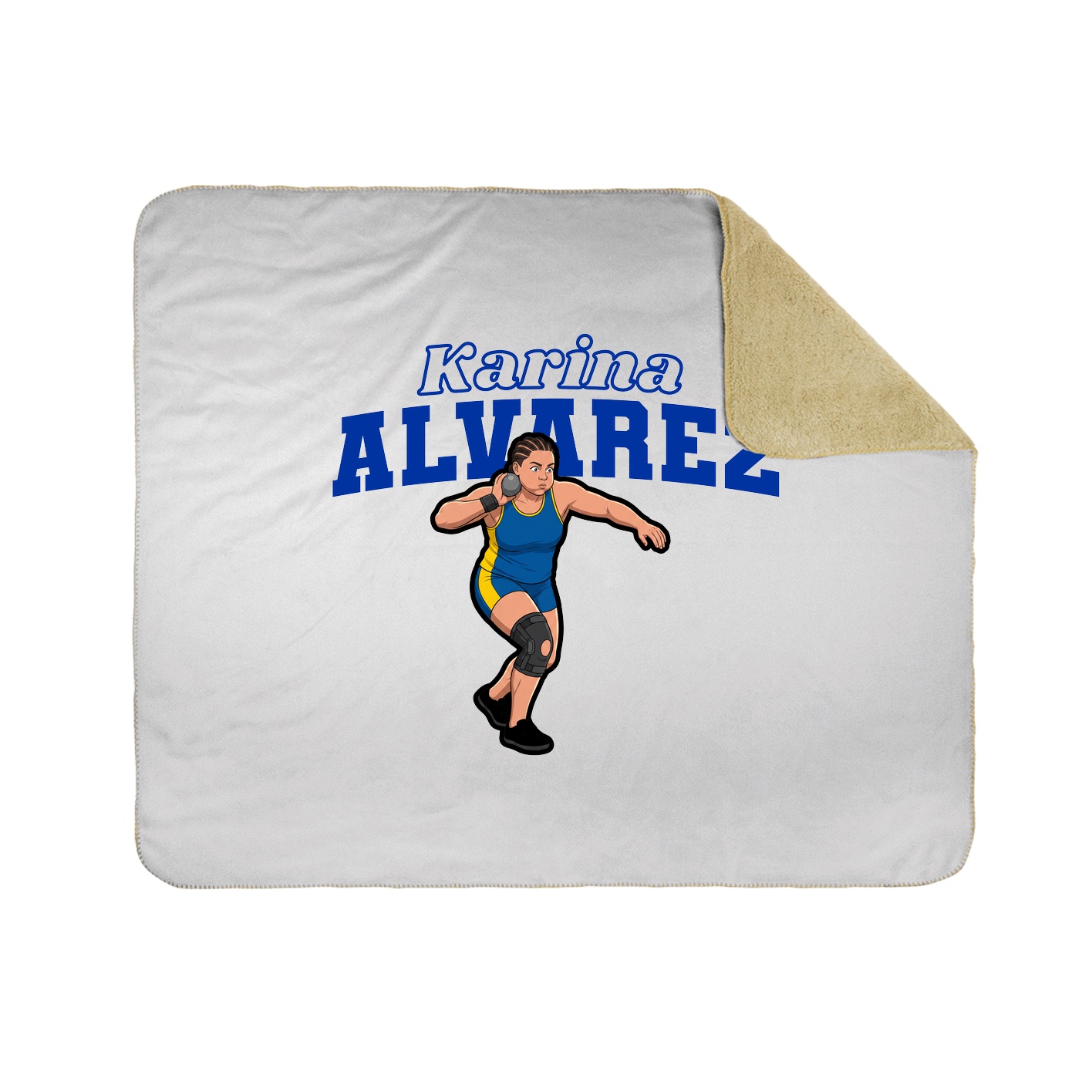 Throw Blanket — Name Arch in White