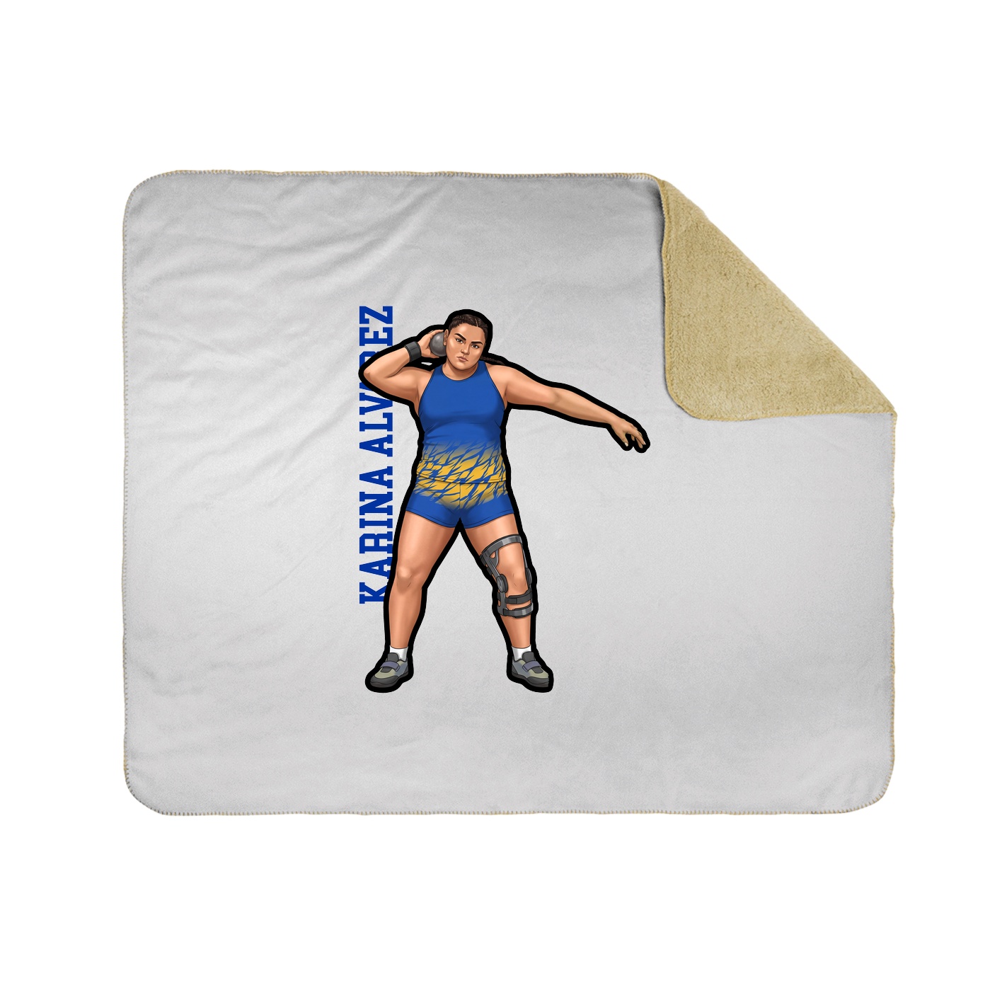 Throw Blanket — Name Vertical in White
