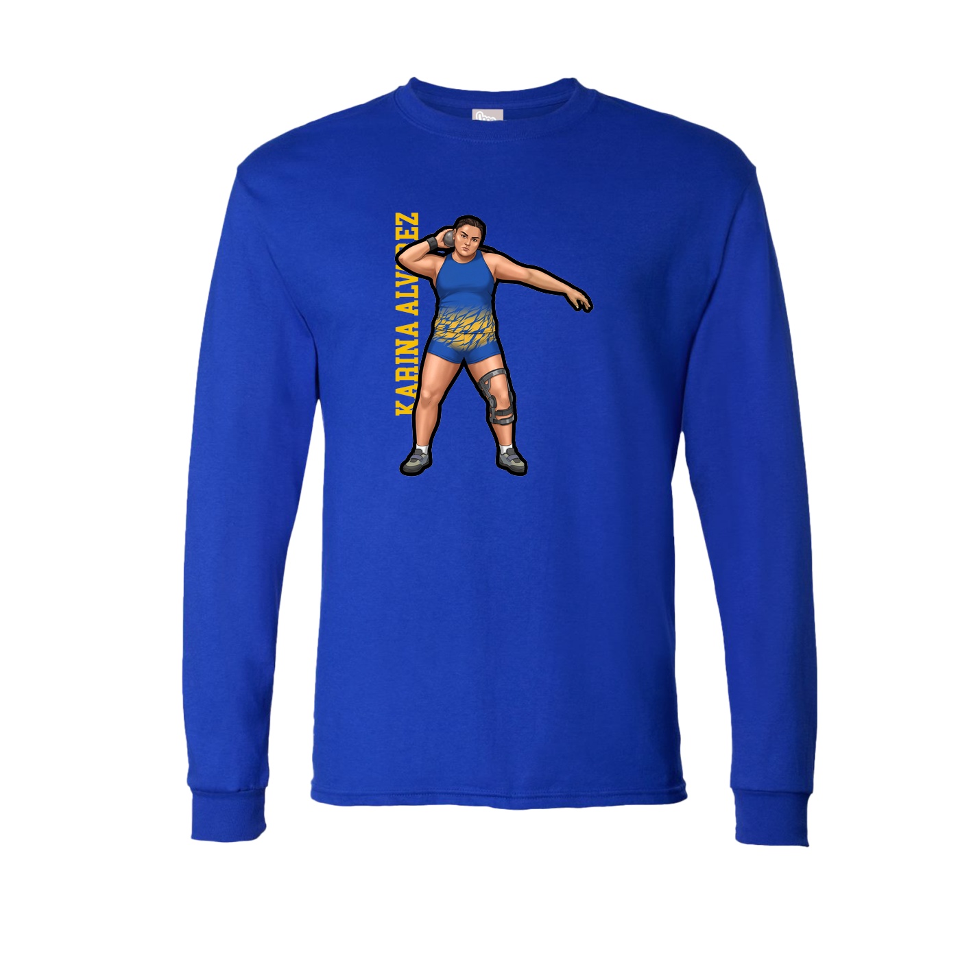 Long Sleeve Tee — Name Vertical in Royal