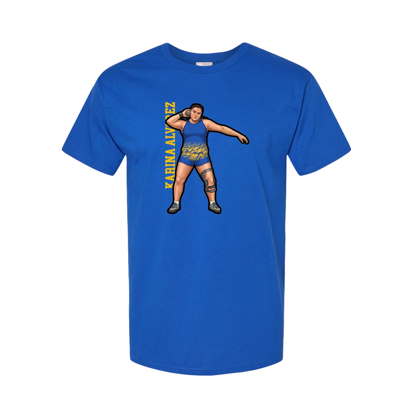 Youth Tee — Name Vertical in Royal