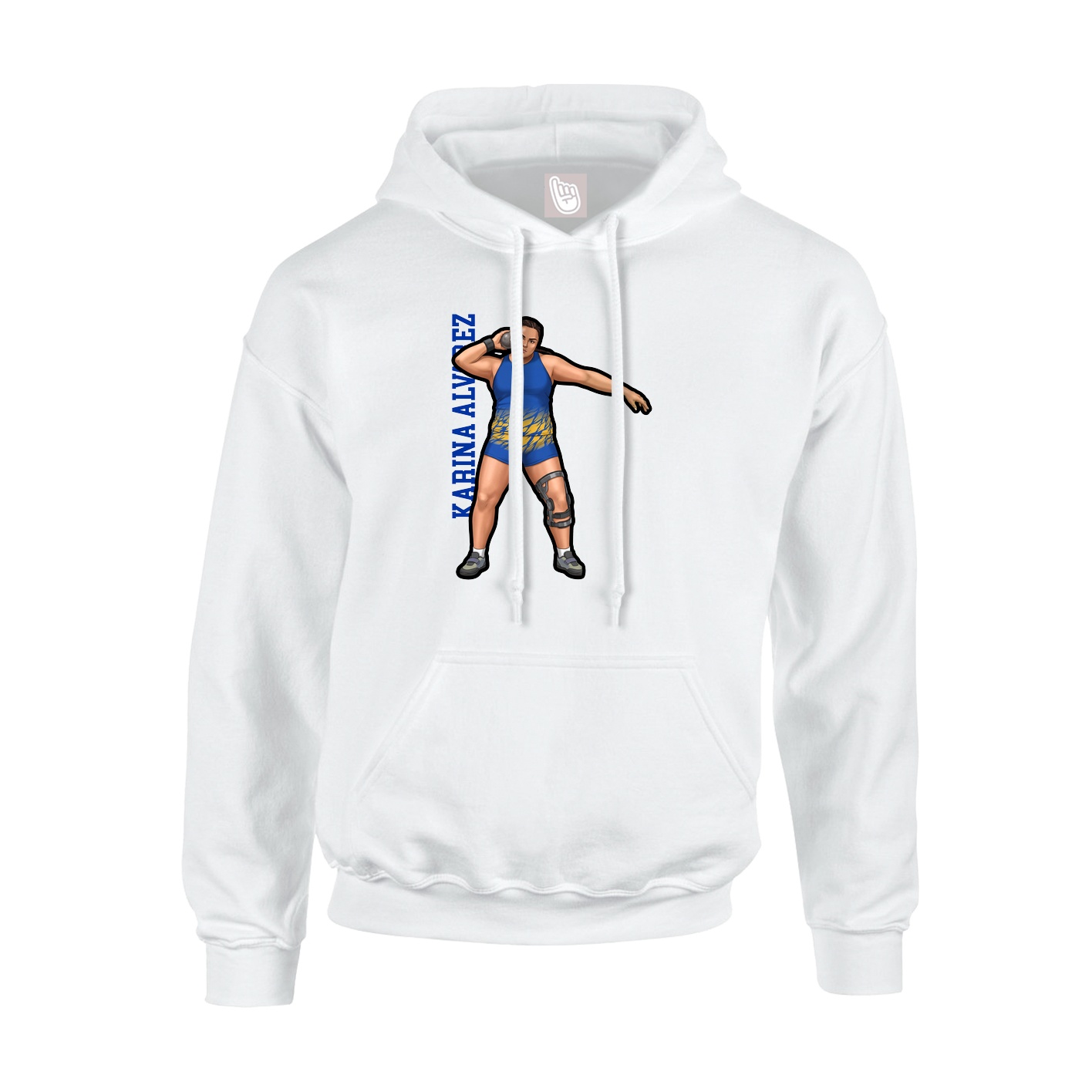 Youth Hoodie — Name Vertical in White