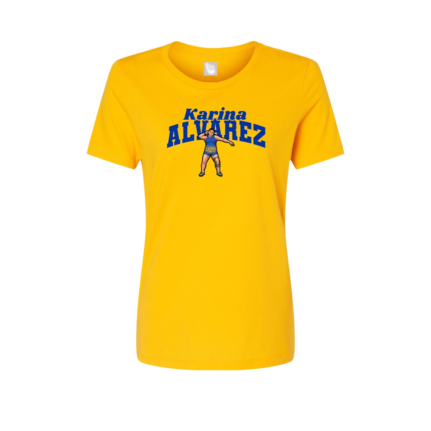 Fitted Women's Tee — Signature Arch in Gold