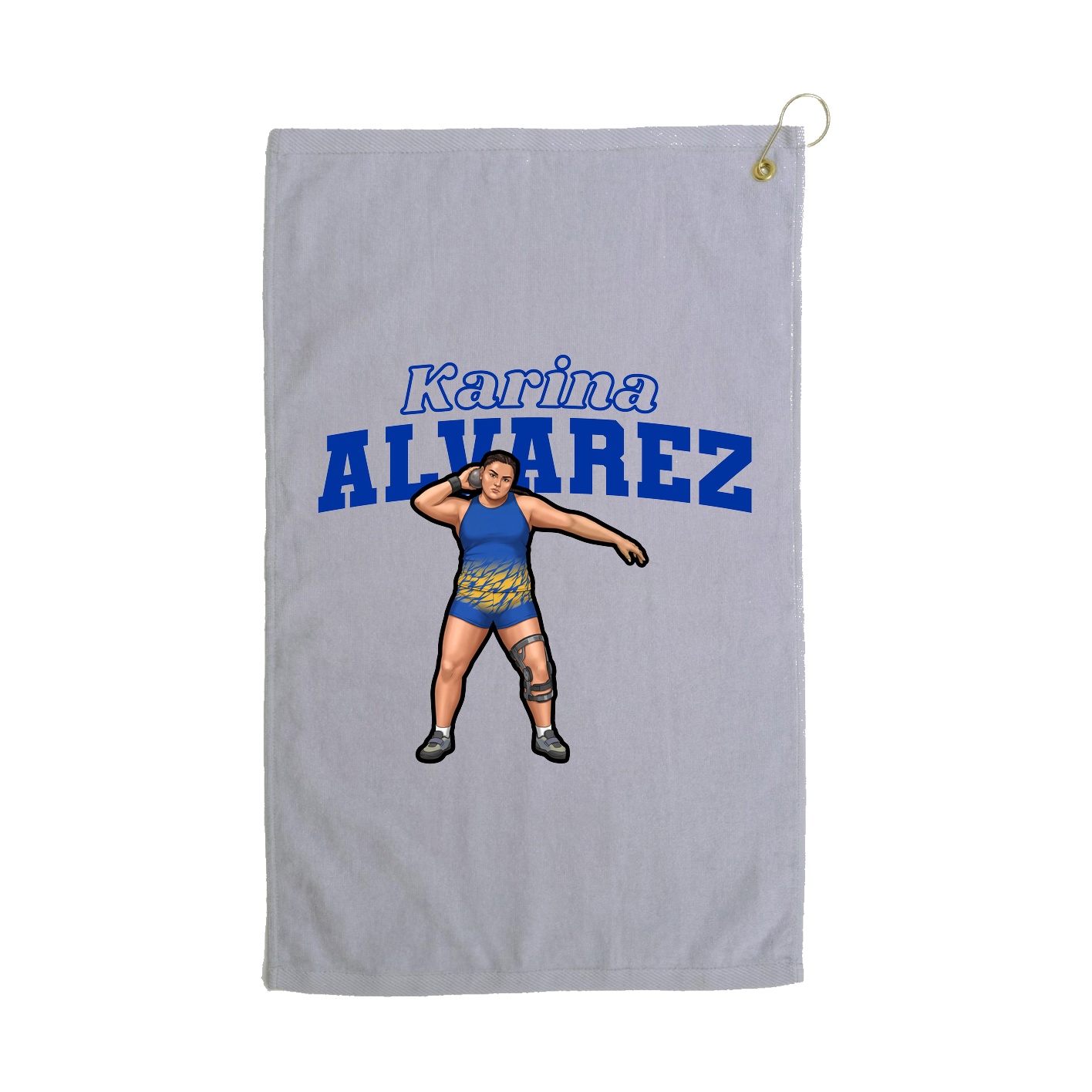 Golf Towel — Name Arch in Grey