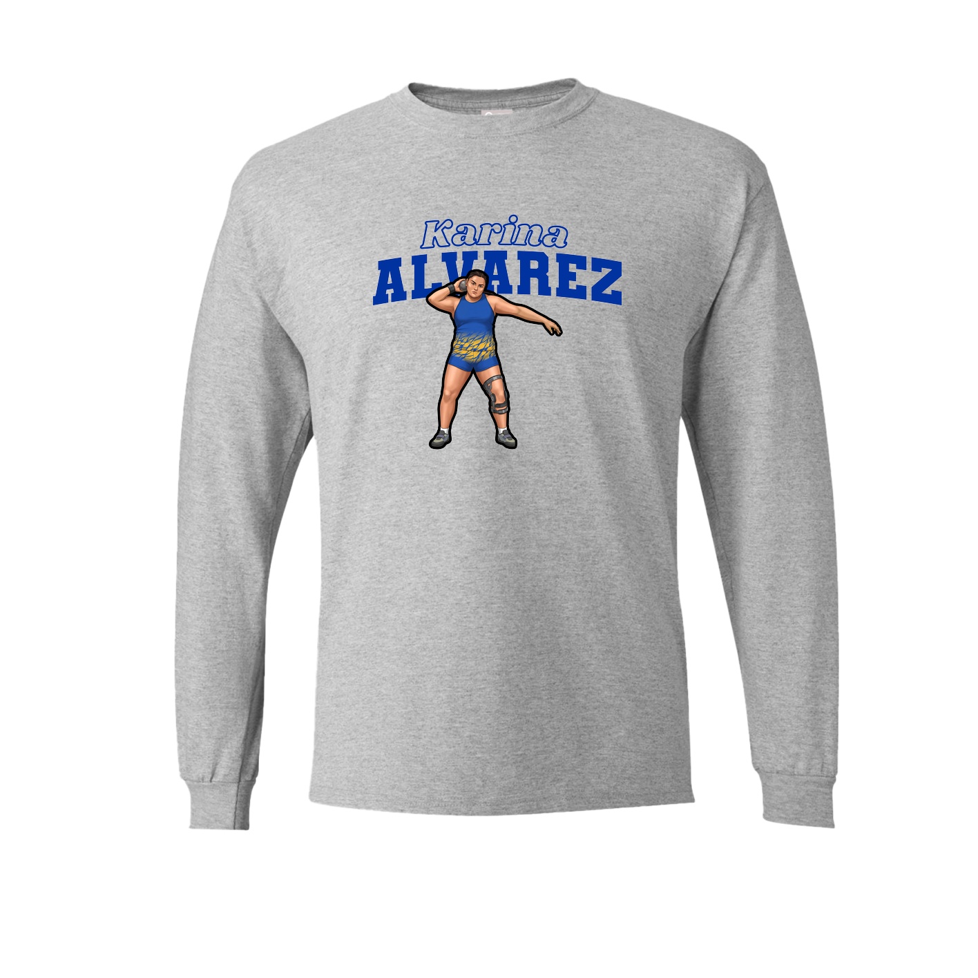 Long Sleeve Tee — Name Arch in Grey