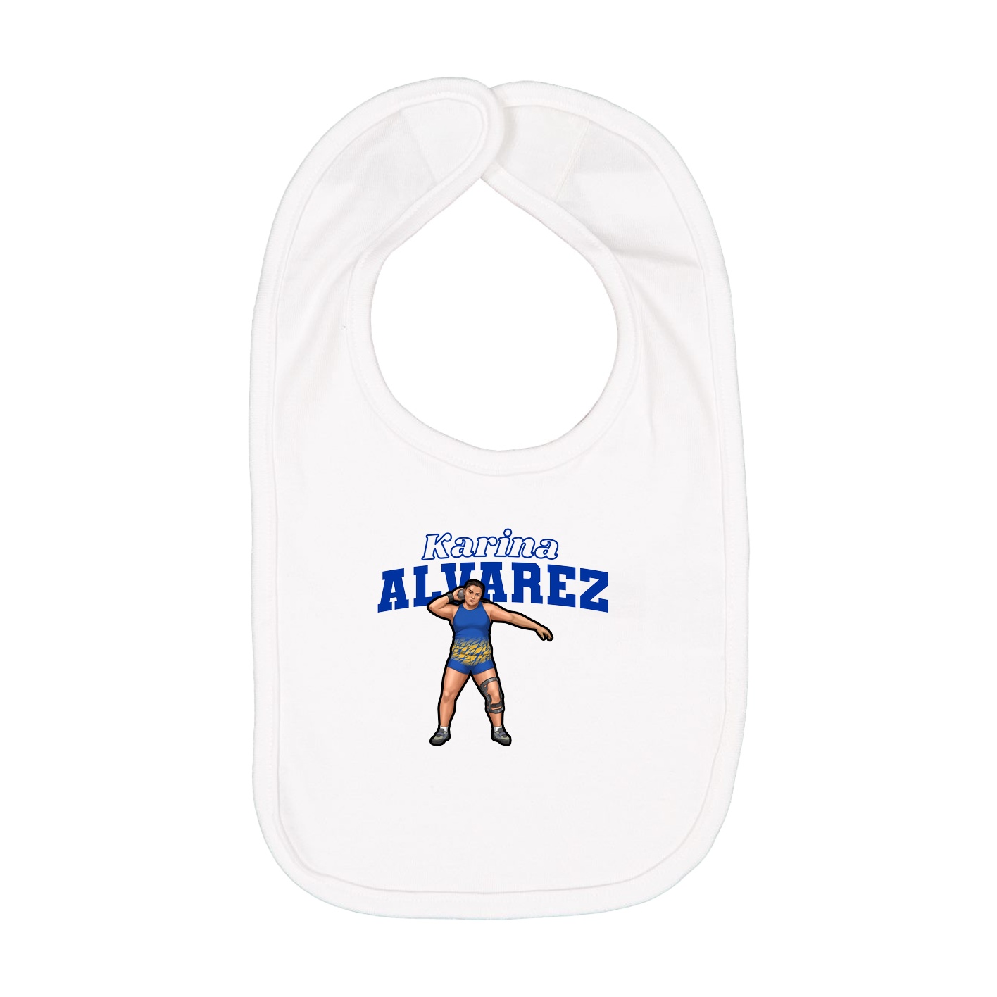 Infant Bib — Name Arch in White