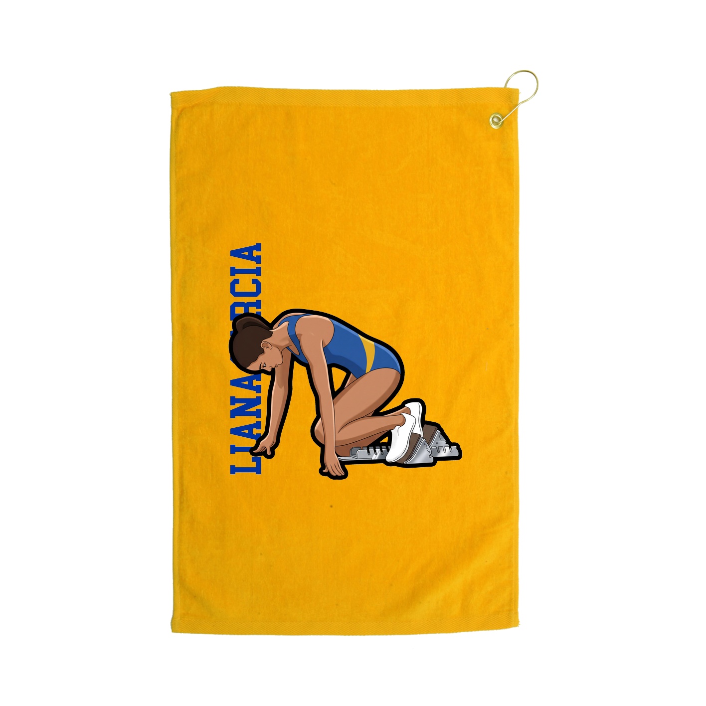 Golf Towel — Name Vertical in Gold
