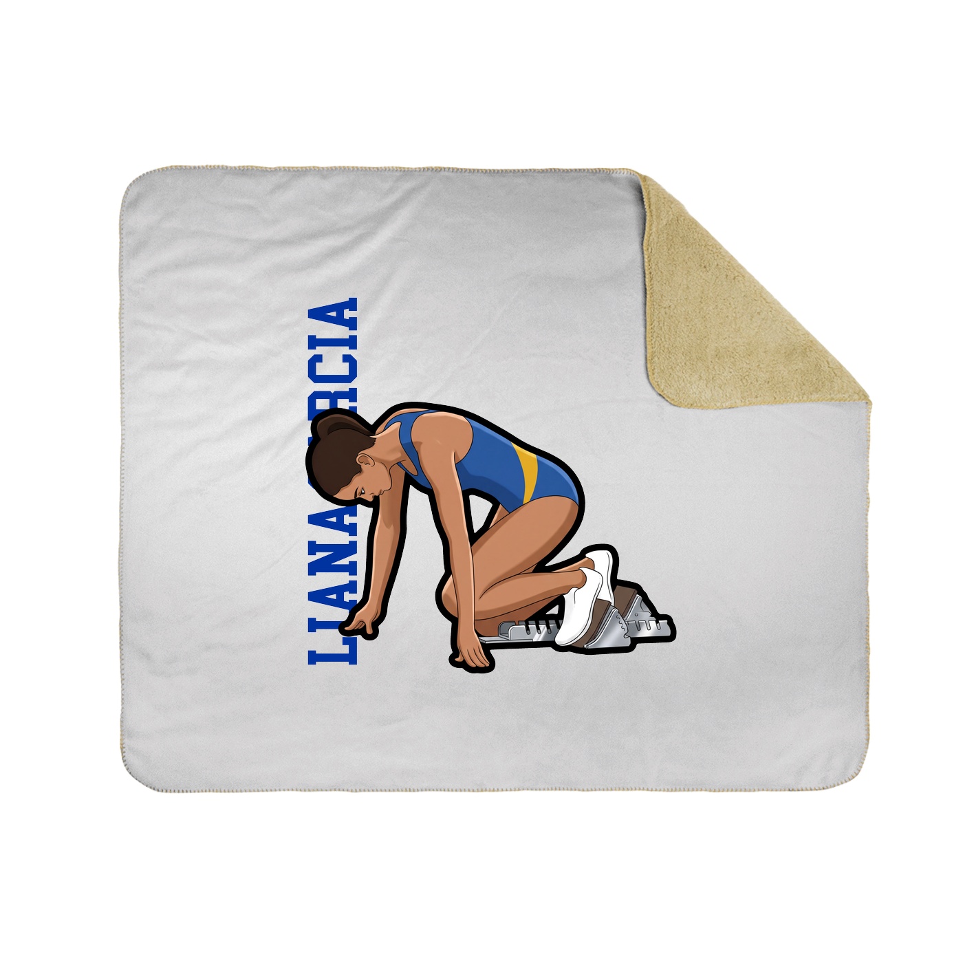 Throw Blanket — Name Vertical in White