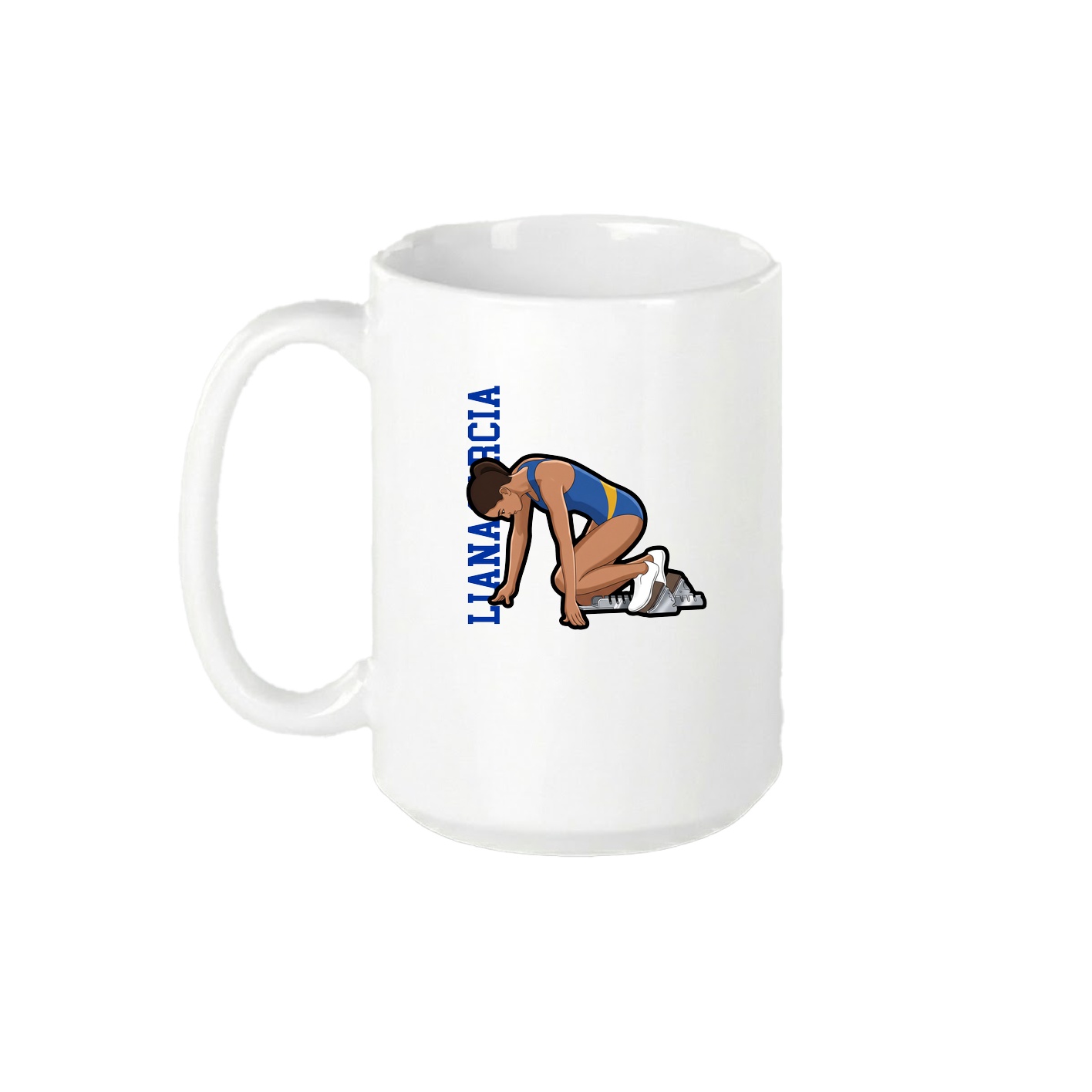 15oz Coffee Mug — Name Vertical in White