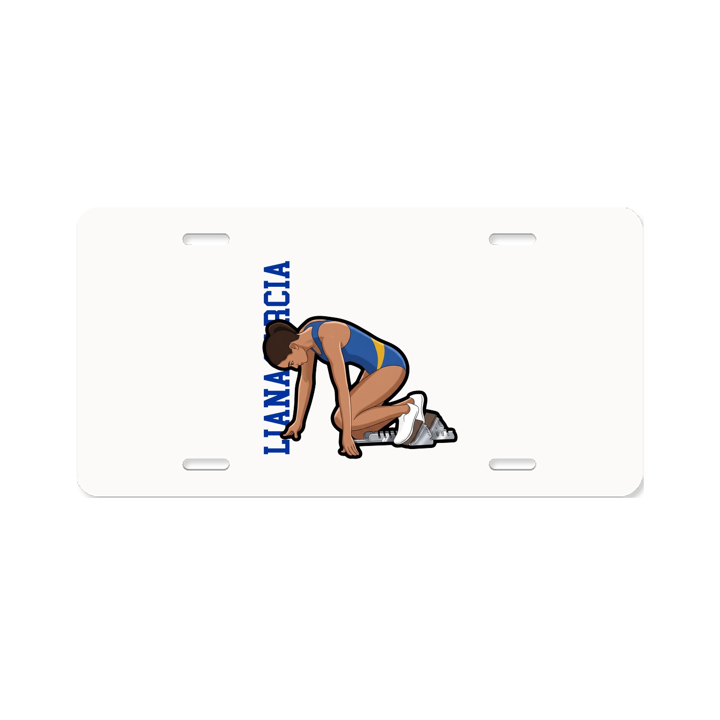 License Plate — Name Vertical in Classic