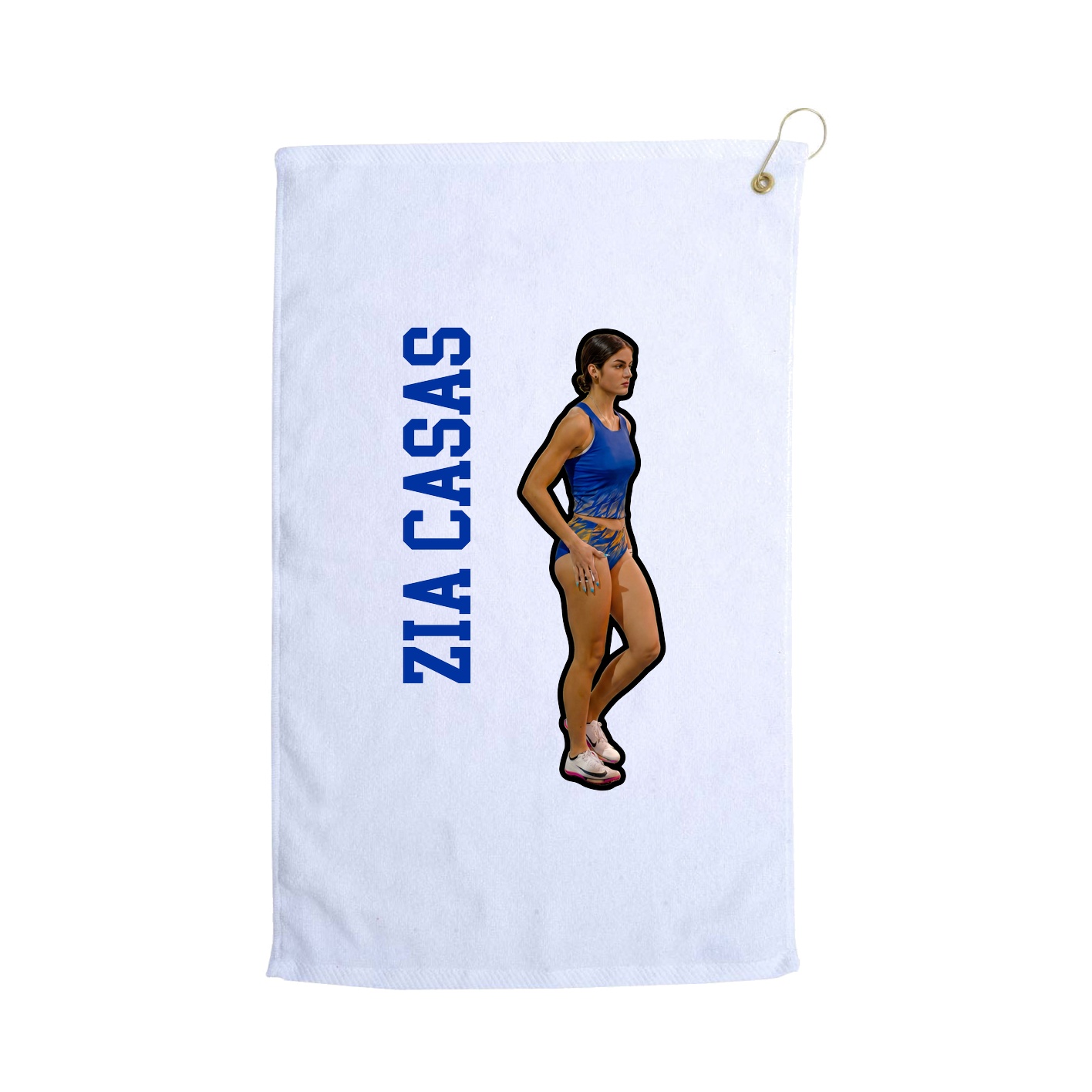 Golf Towel — Name Vertical in White